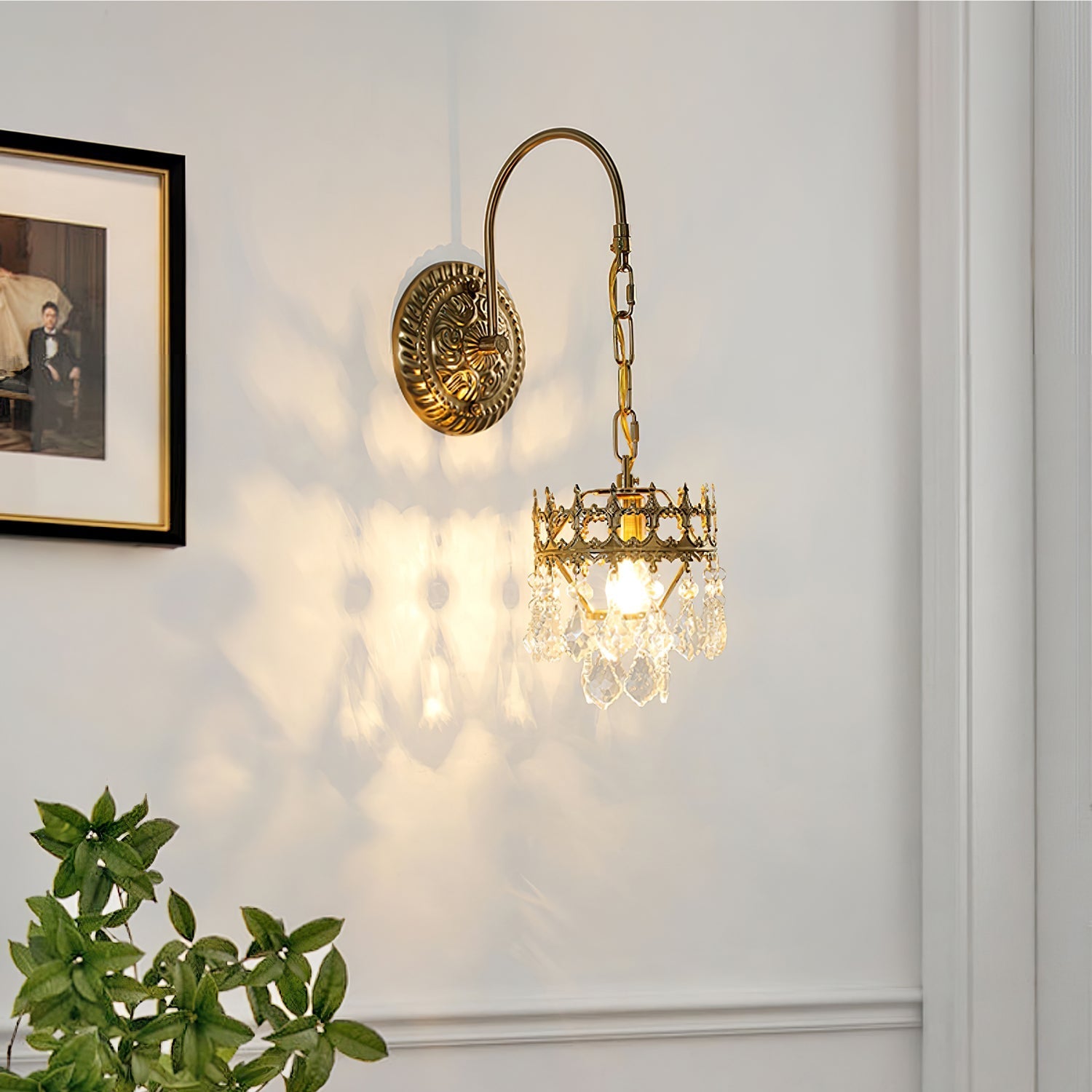 Ivmarila Nordic Art Crown Crystal Sconce Wall lamp-Neutral Decor