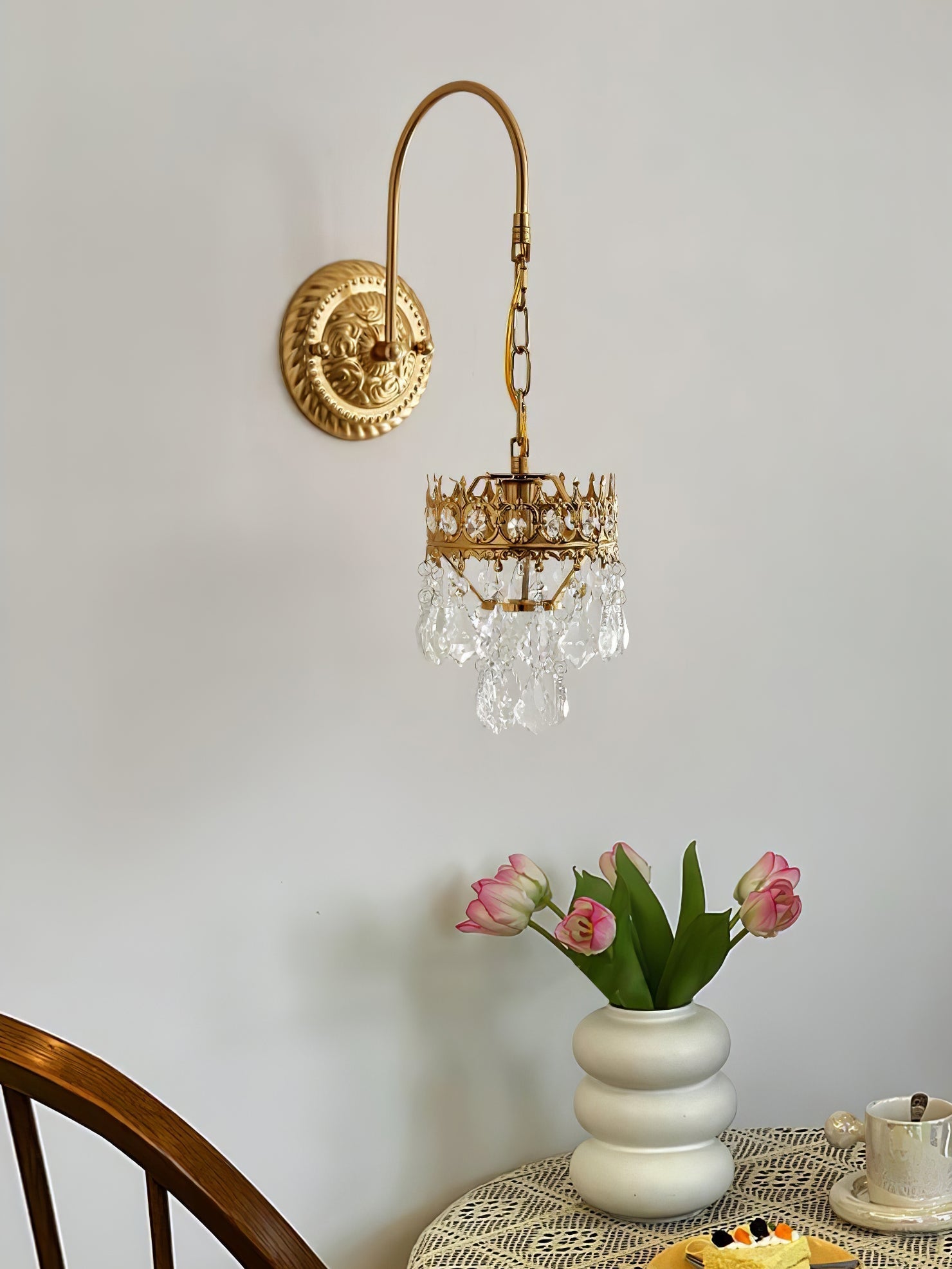 Ivmarila Nordic Art Crown Crystal Sconce Wall lamp-Neutral Decor
