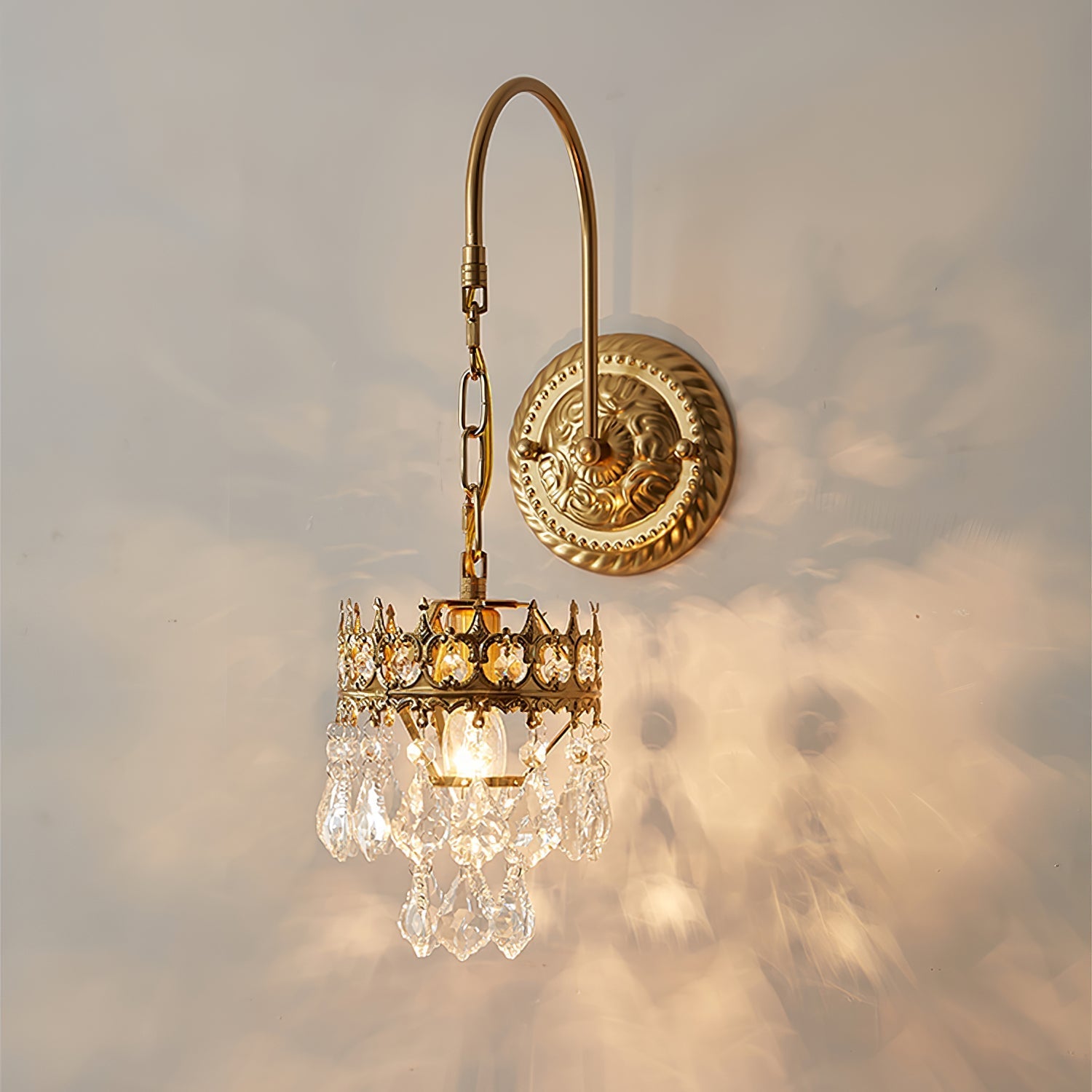 Ivmarila Nordic Art Crown Crystal Sconce Wall lamp-Neutral Decor