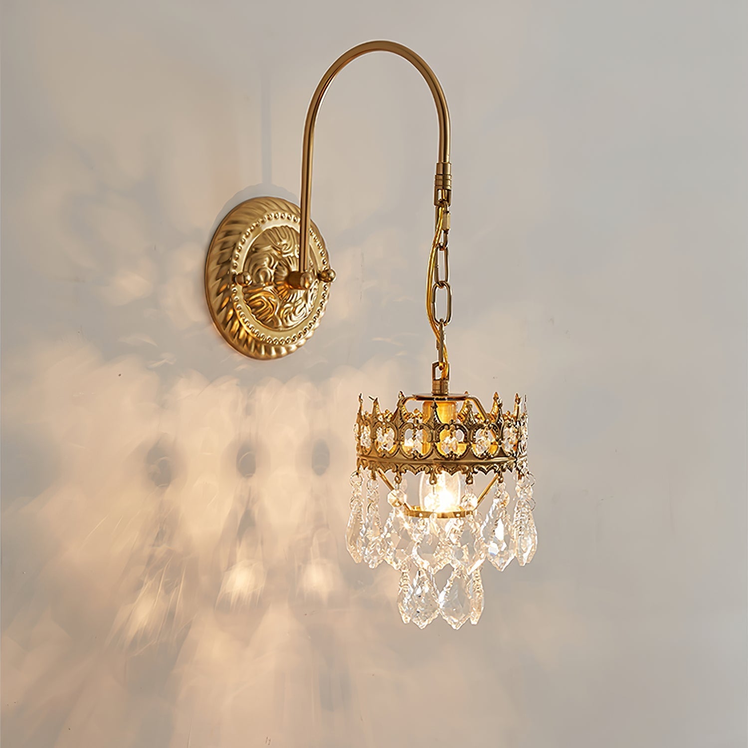 Ivmarila Nordic Art Crown Crystal Sconce Wall lamp-Neutral Decor