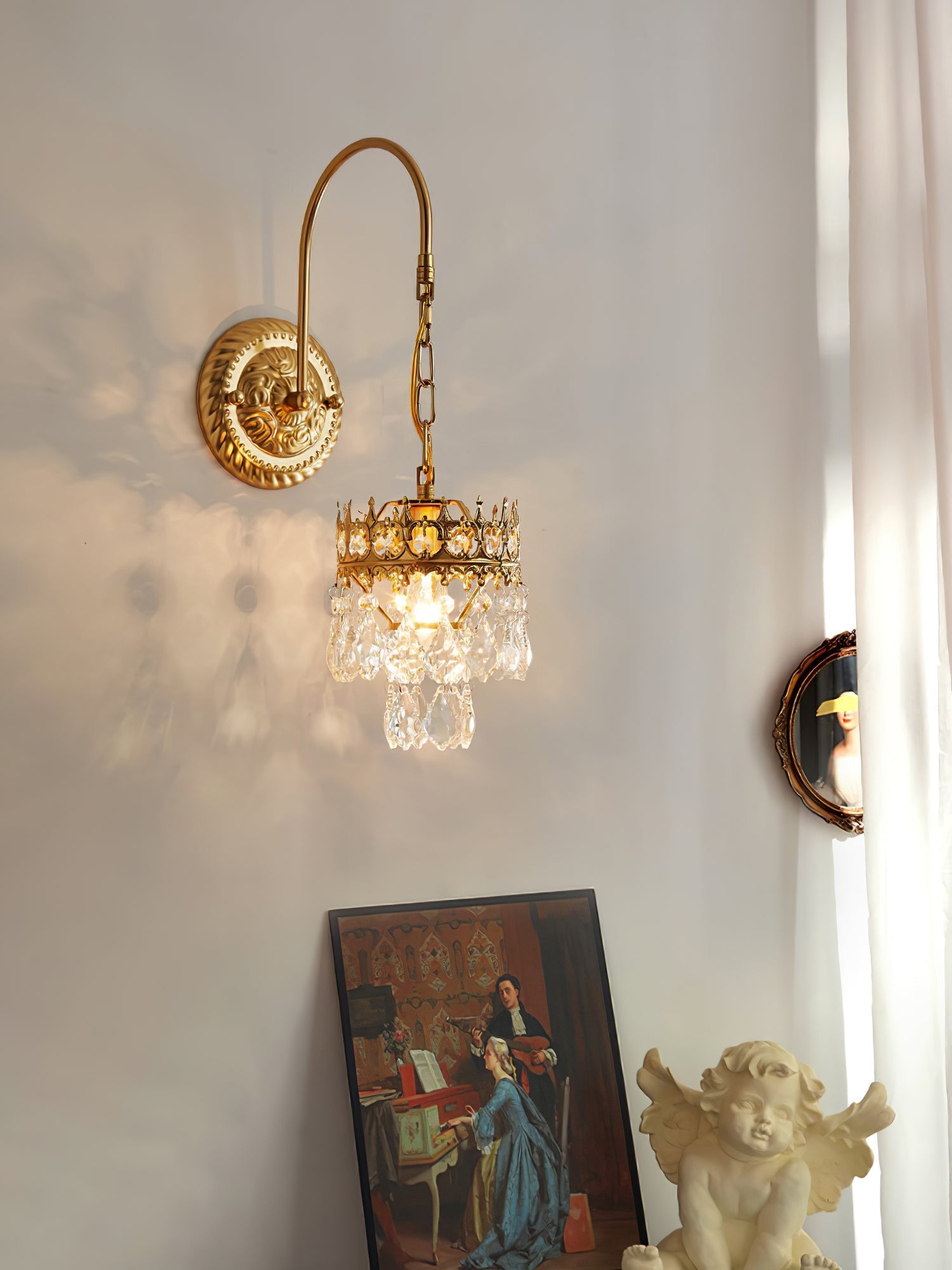 Ivmarila Nordic Art Crown Crystal Sconce Wall lamp-Neutral Decor