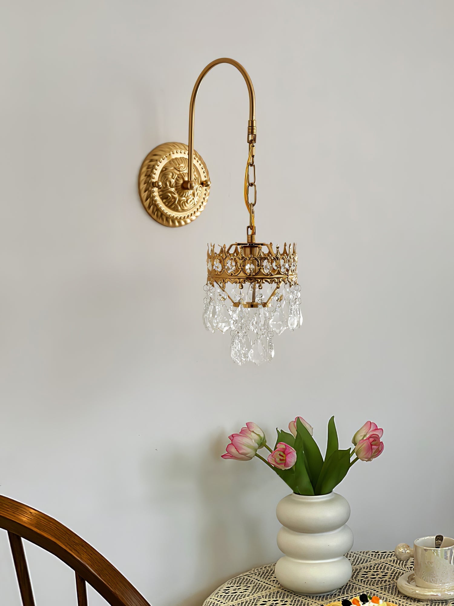 Ivmarila Nordic Art Crown Crystal Sconce Wall lamp-Neutral Decor