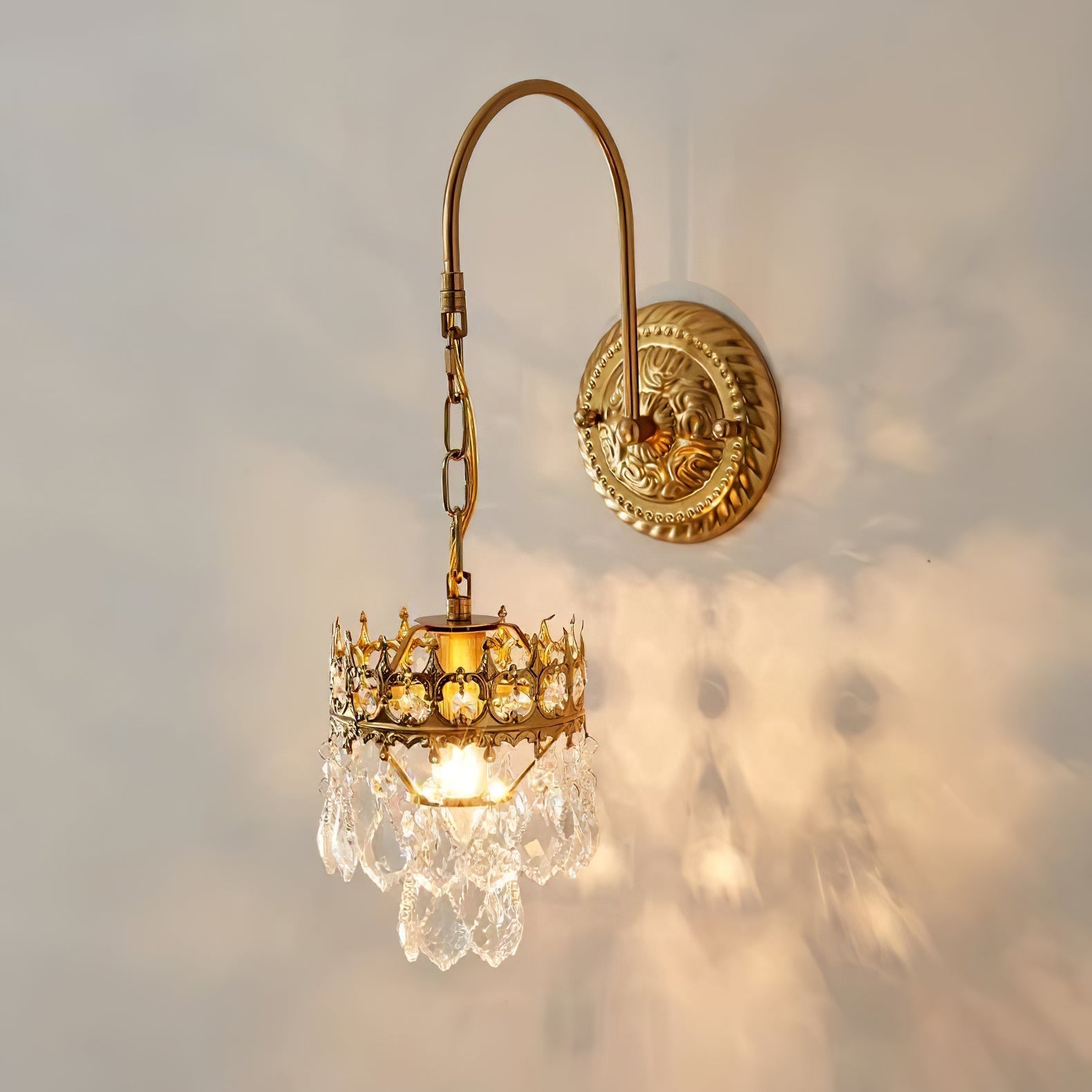 Ivmarila Nordic Art Crown Crystal Sconce Wall lamp-Neutral Decor
