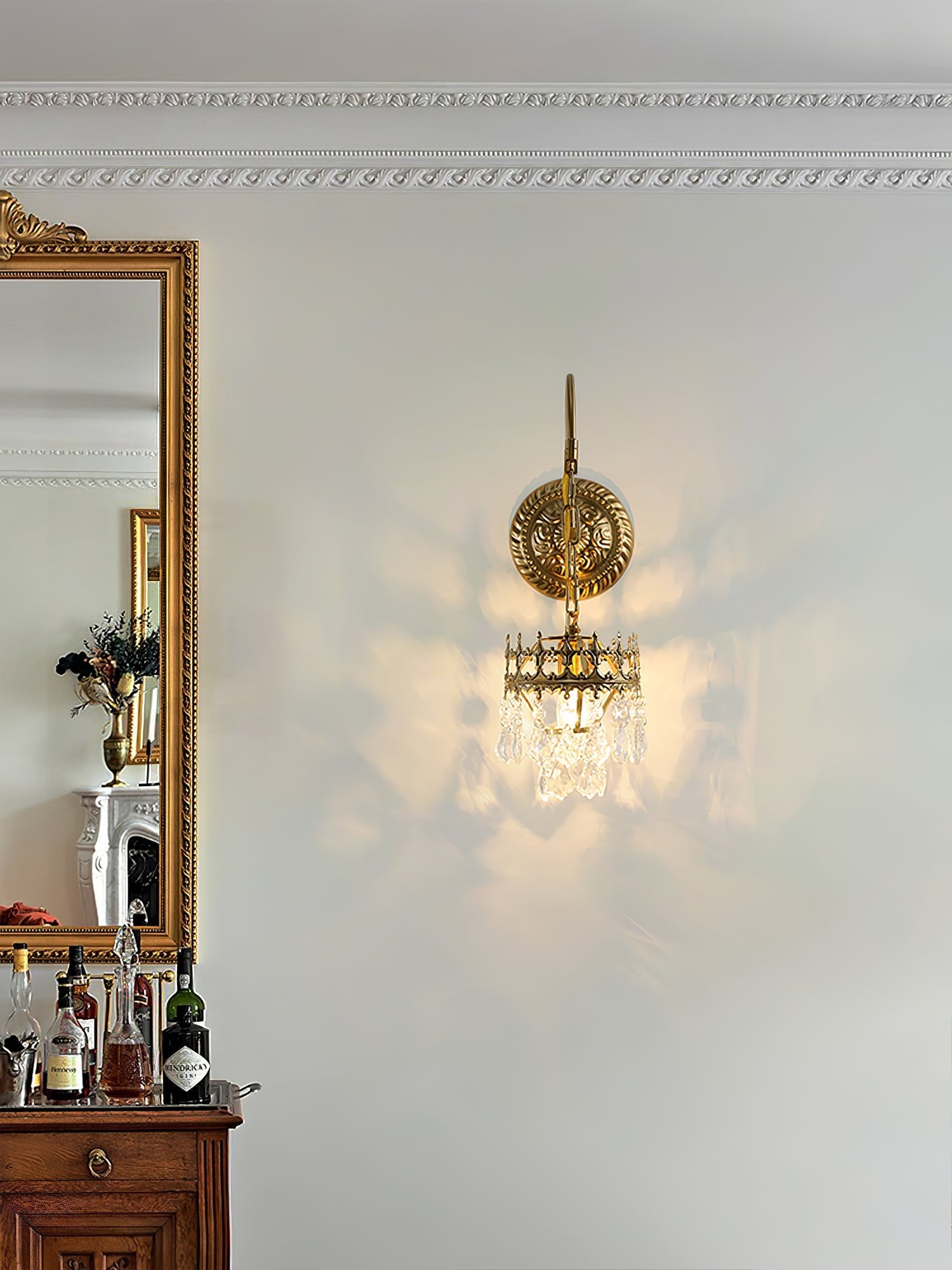 Ivmarila Nordic Art Crown Crystal Sconce Wall lamp-Neutral Decor