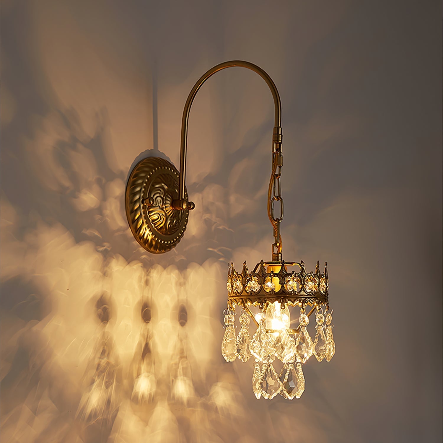 Ivmarila Nordic Art Crown Crystal Sconce Wall lamp-Neutral Decor