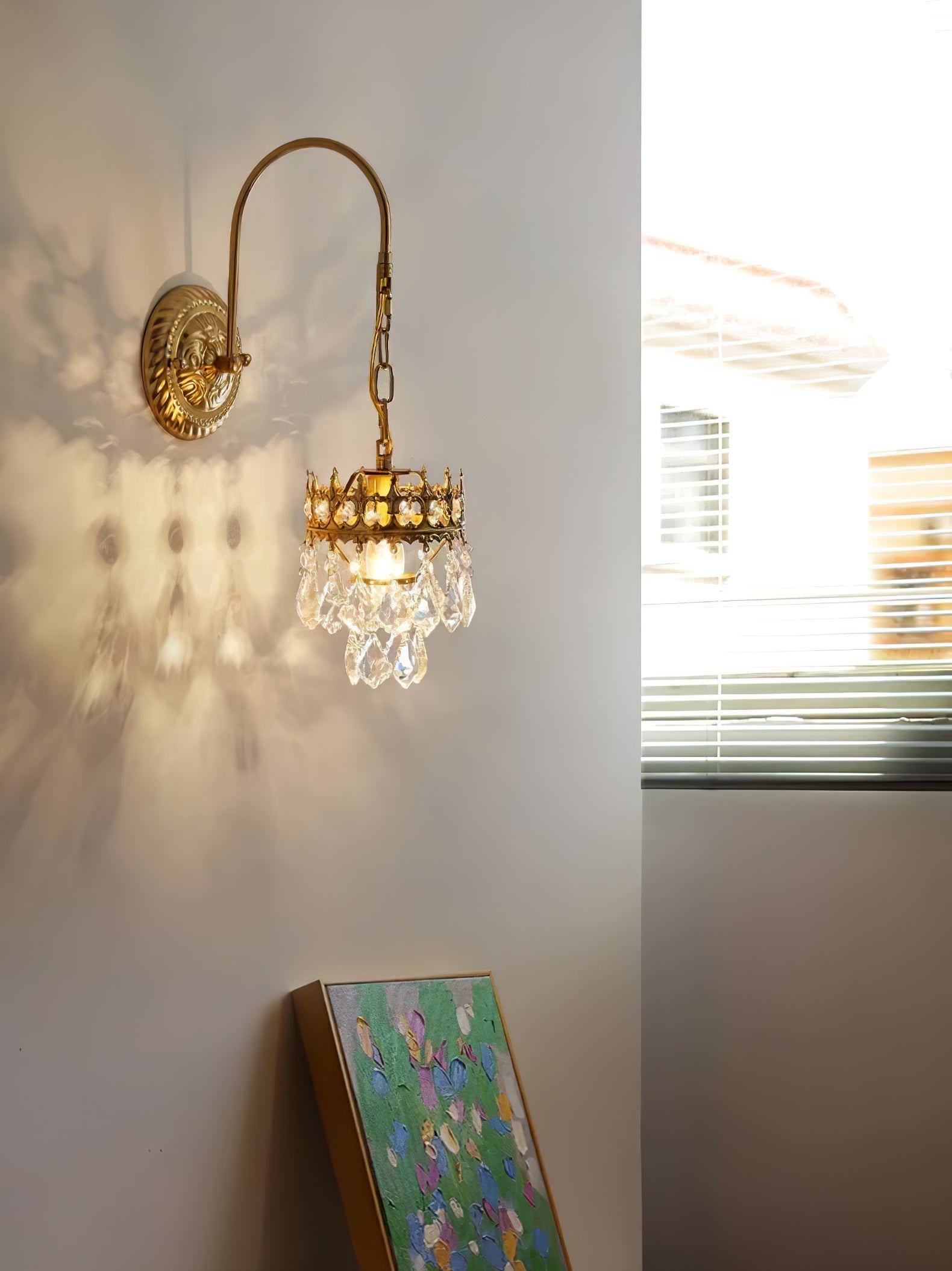 Ivmarila Nordic Art Crown Crystal Sconce Wall lamp-Neutral Decor