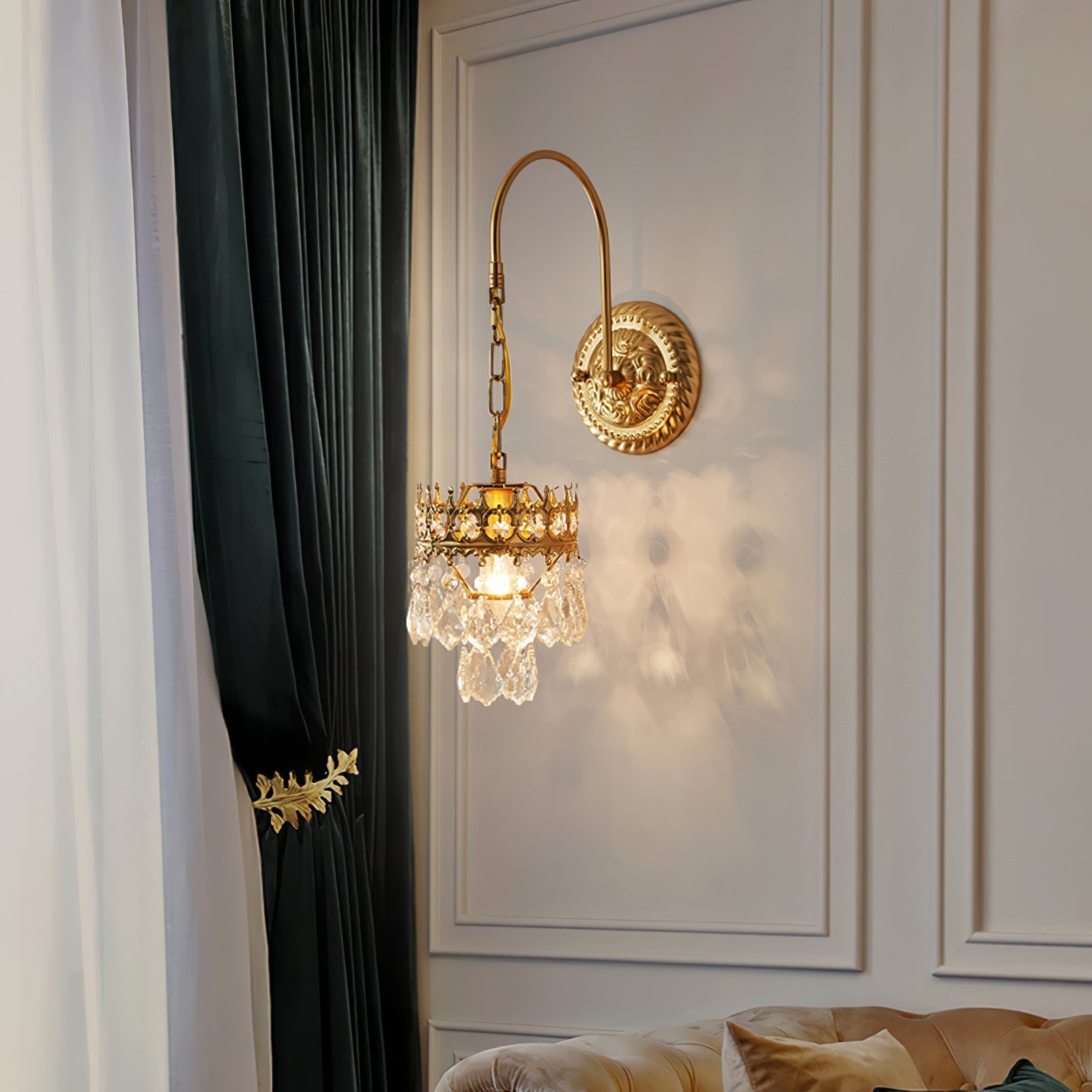 Ivmarila Nordic Art Crown Crystal Sconce Wall lamp-Neutral Decor