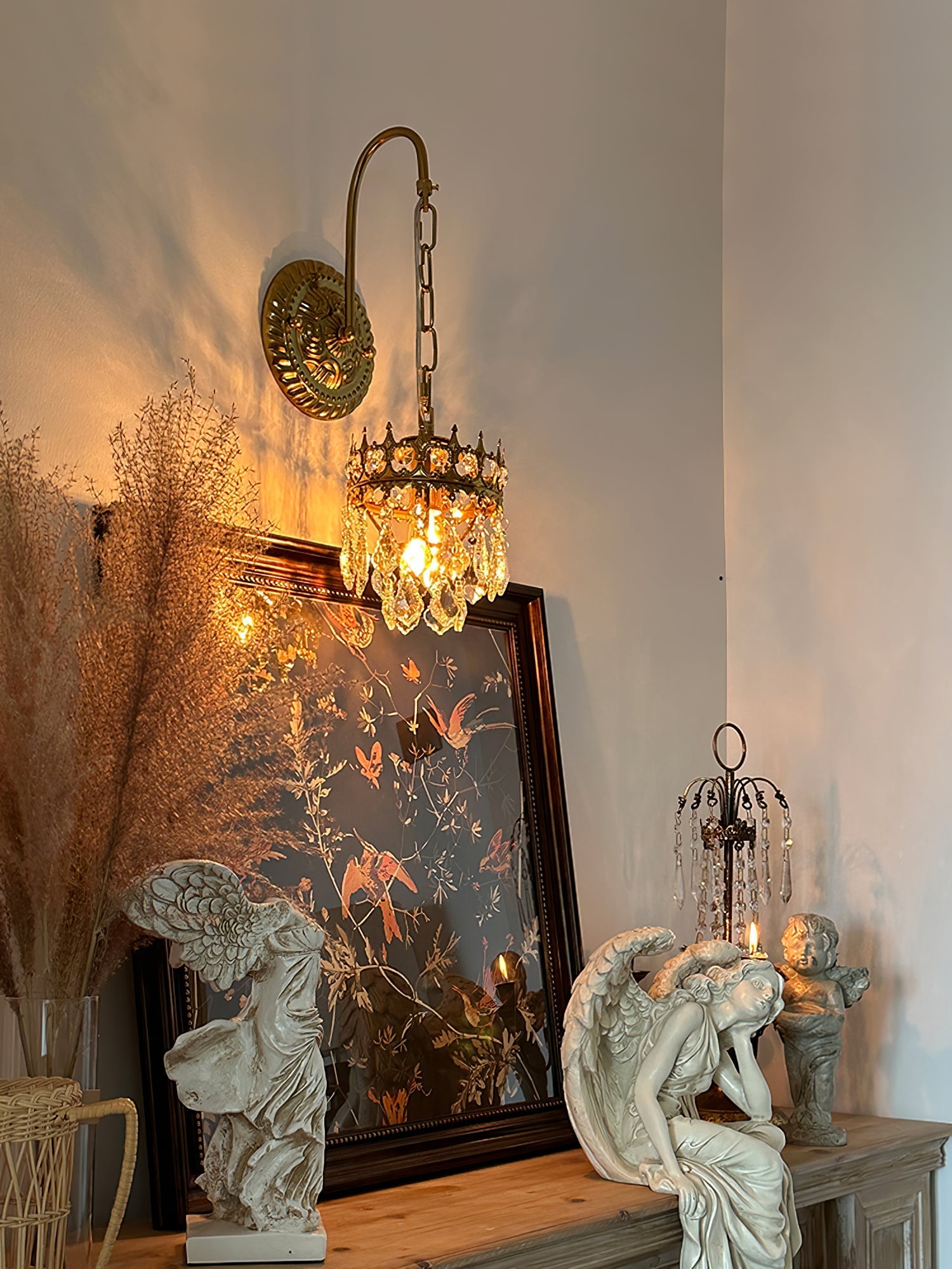 Ivmarila Nordic Art Crown Crystal Sconce Wall lamp-Neutral Decor