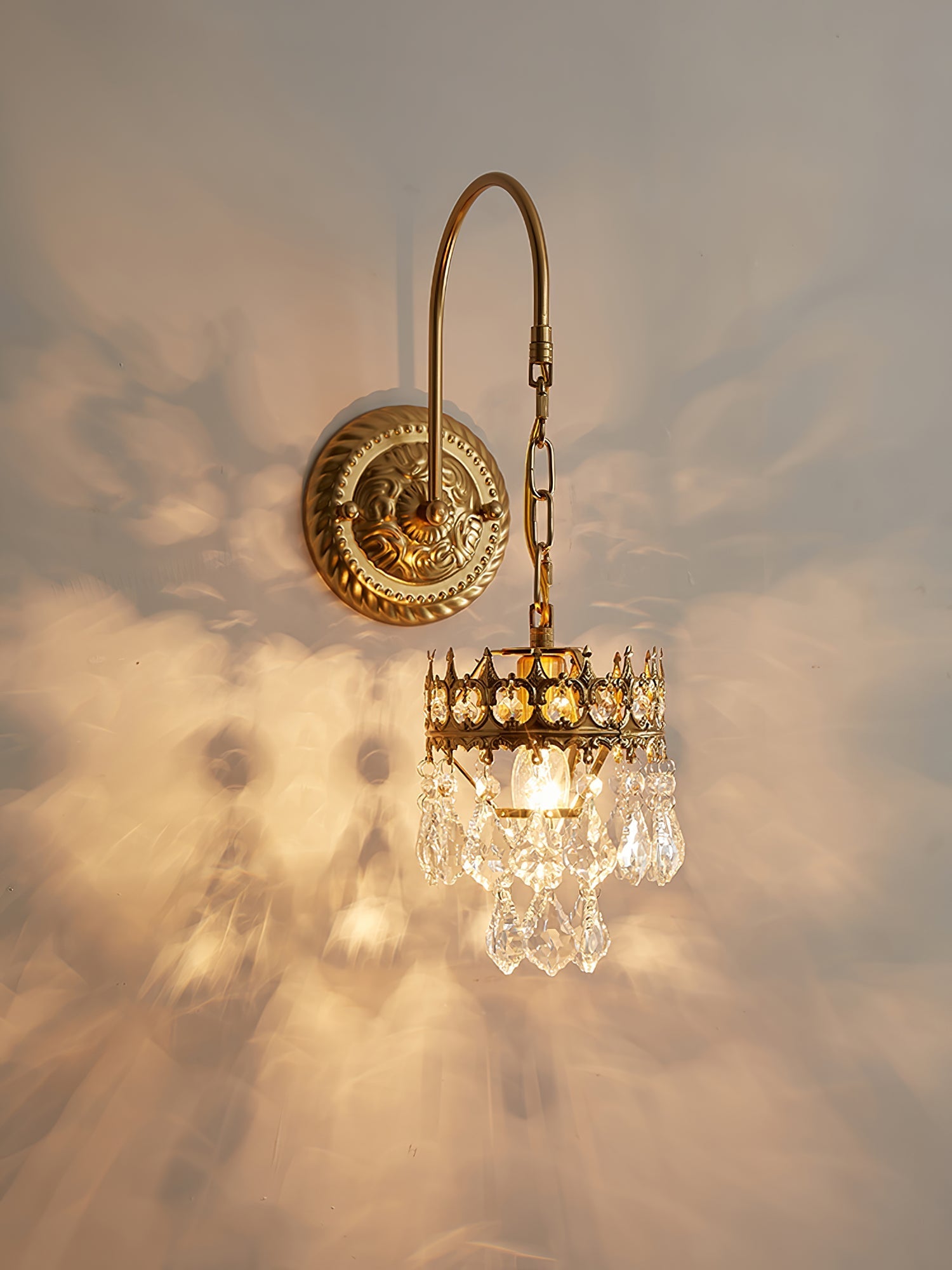 Ivmarila Nordic Art Crown Crystal Sconce Wall lamp-Neutral Decor