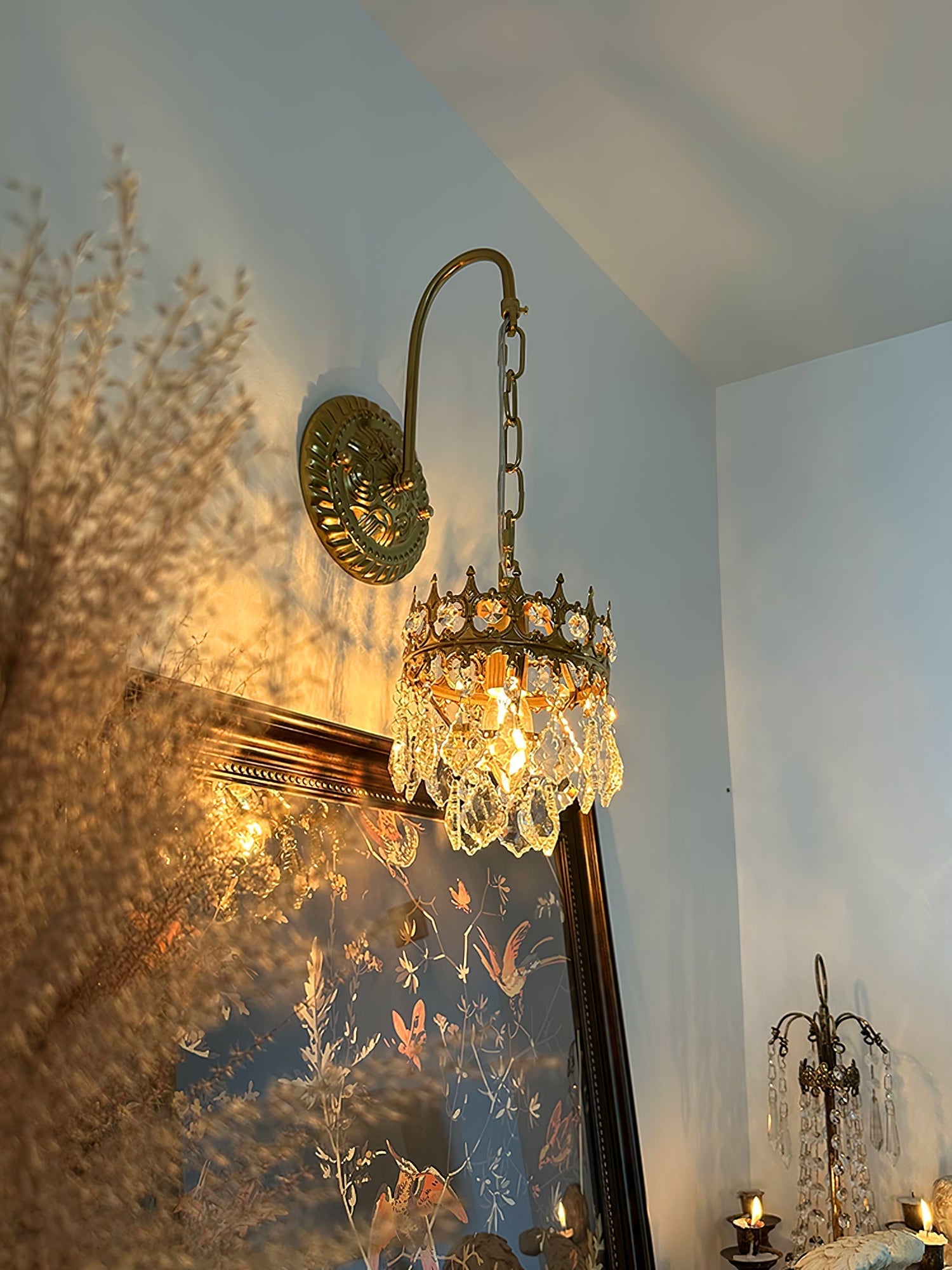Ivmarila Nordic Art Crown Crystal Sconce Wall lamp-Neutral Decor