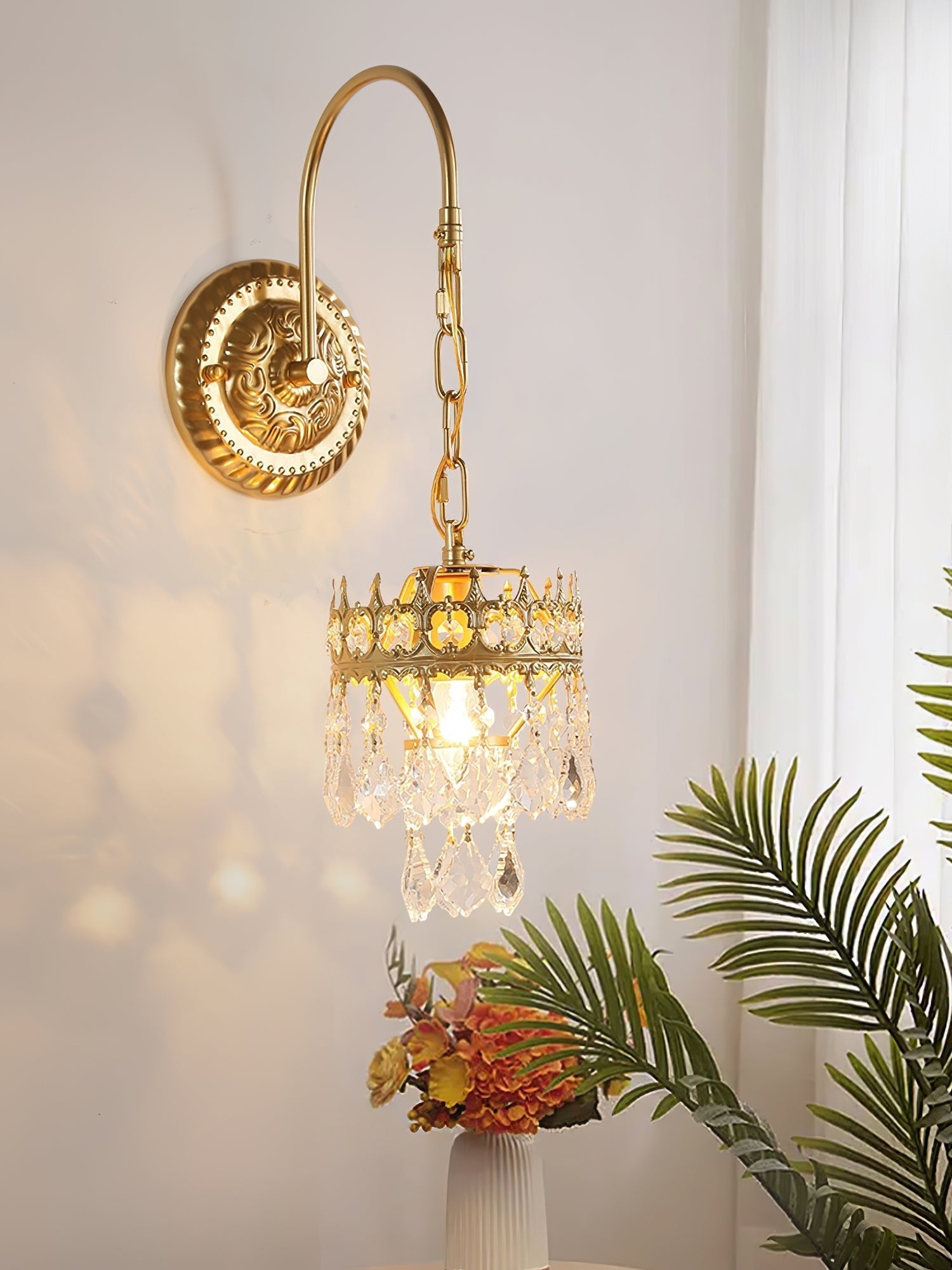 Ivmarila Nordic Art Crown Crystal Sconce Wall lamp-Neutral Decor