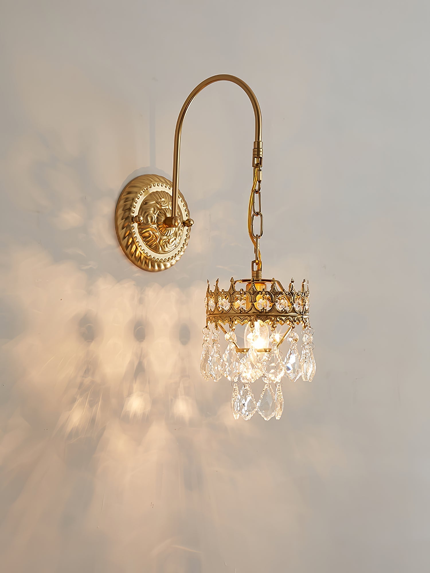 Ivmarila Nordic Art Crown Crystal Sconce Wall lamp-Neutral Decor