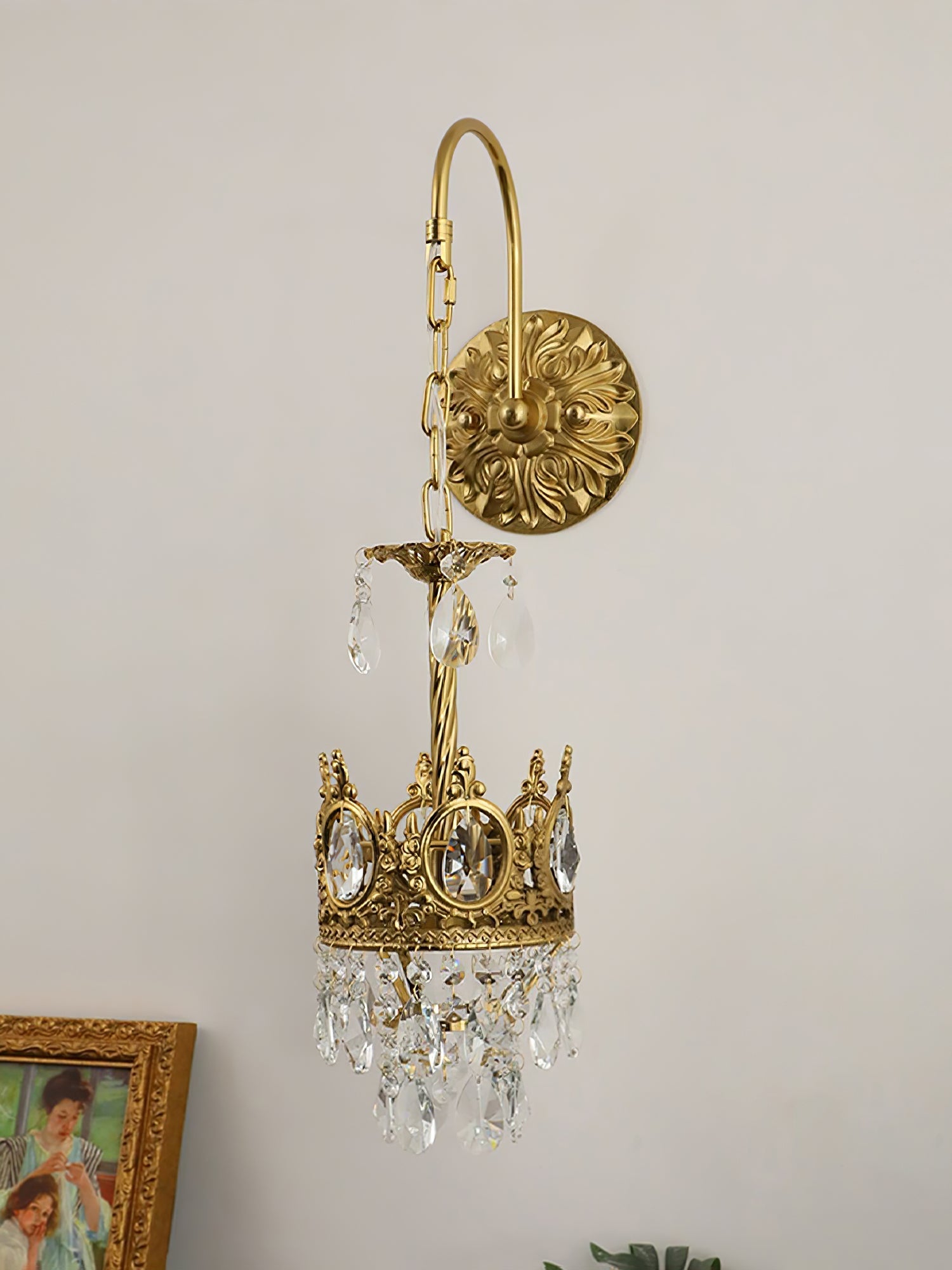 Crystal Crown Wall Light-Neutral Decor