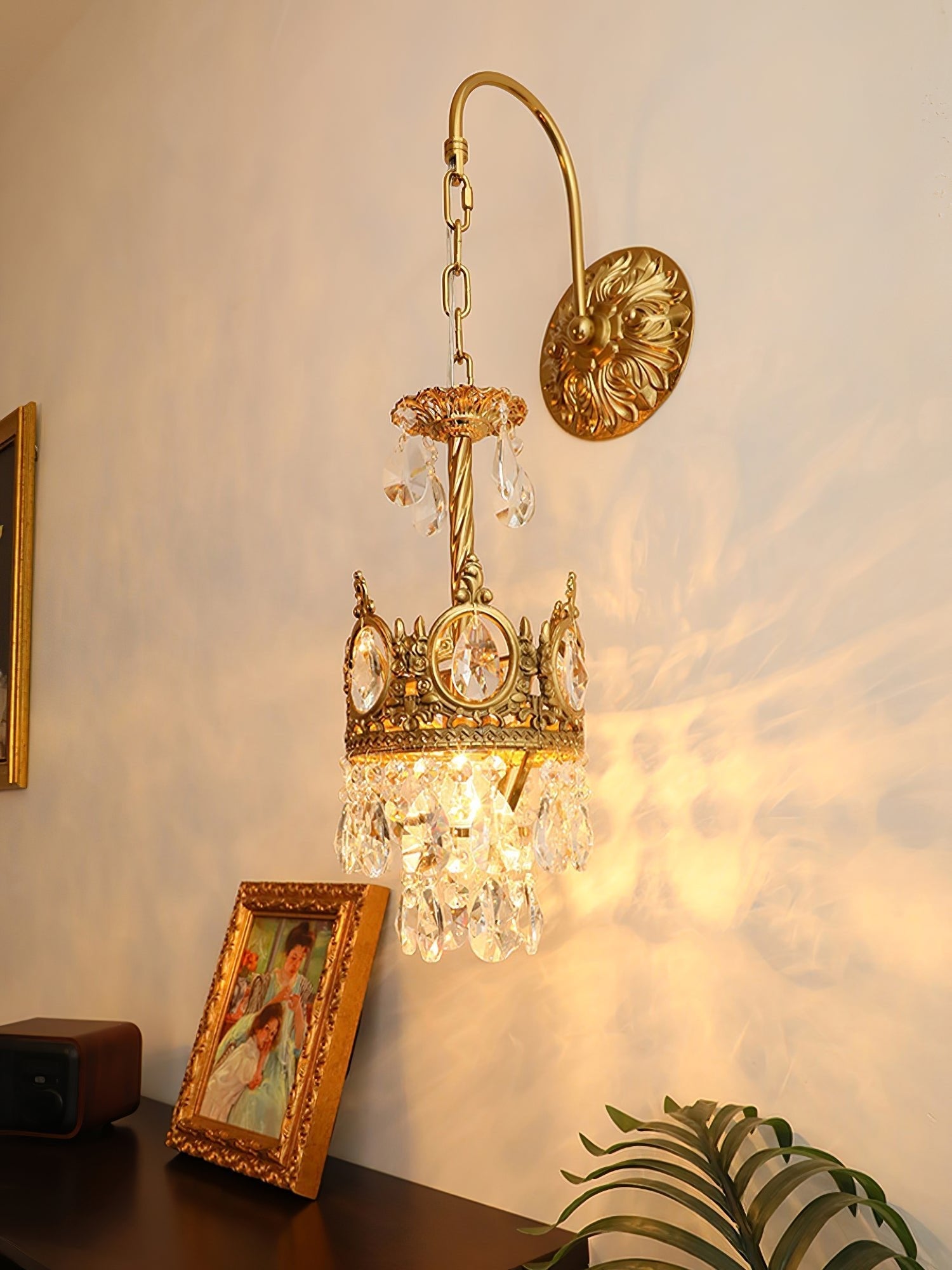 Crystal Crown Wall Light-Neutral Decor