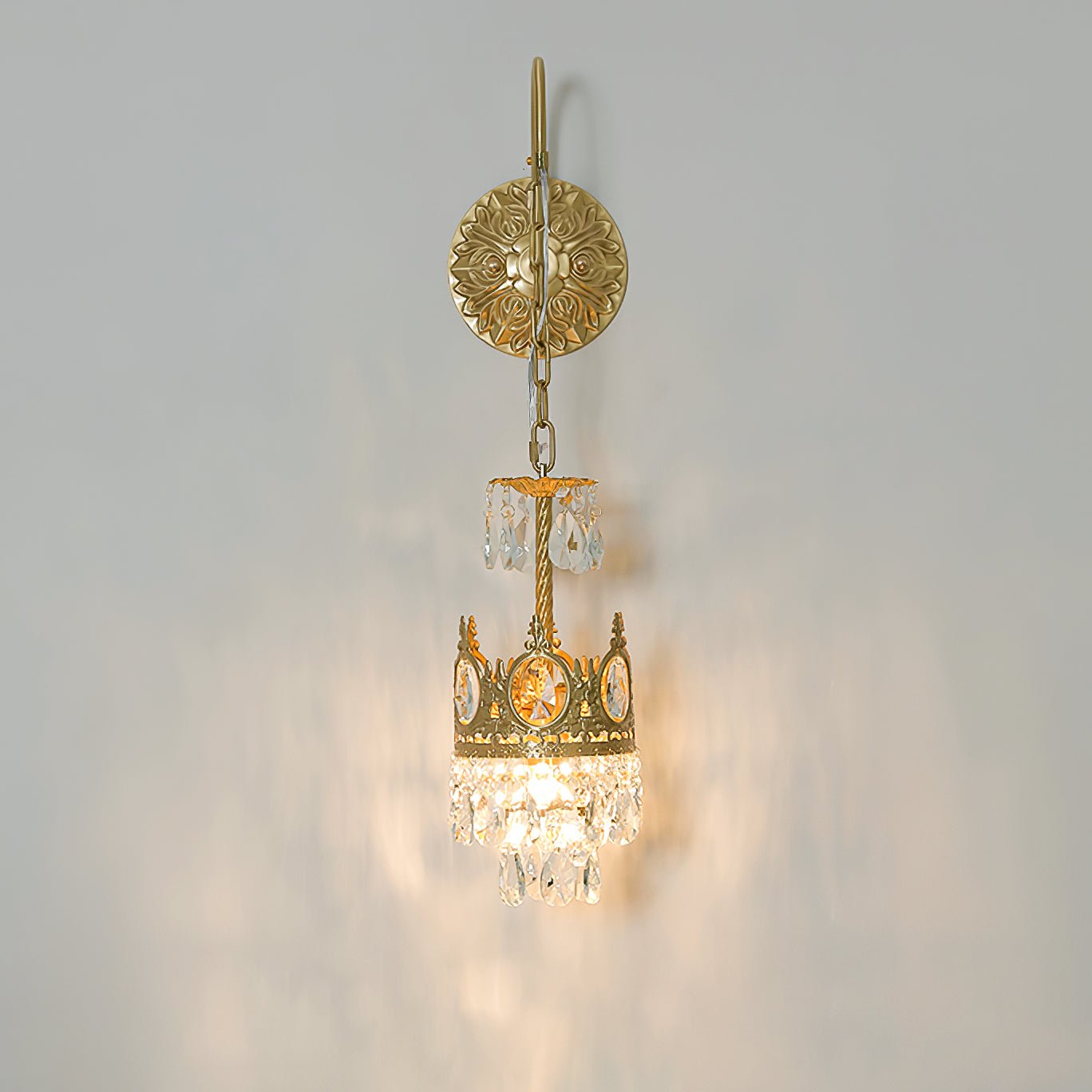 Crystal Crown Wall Light-Neutral Decor