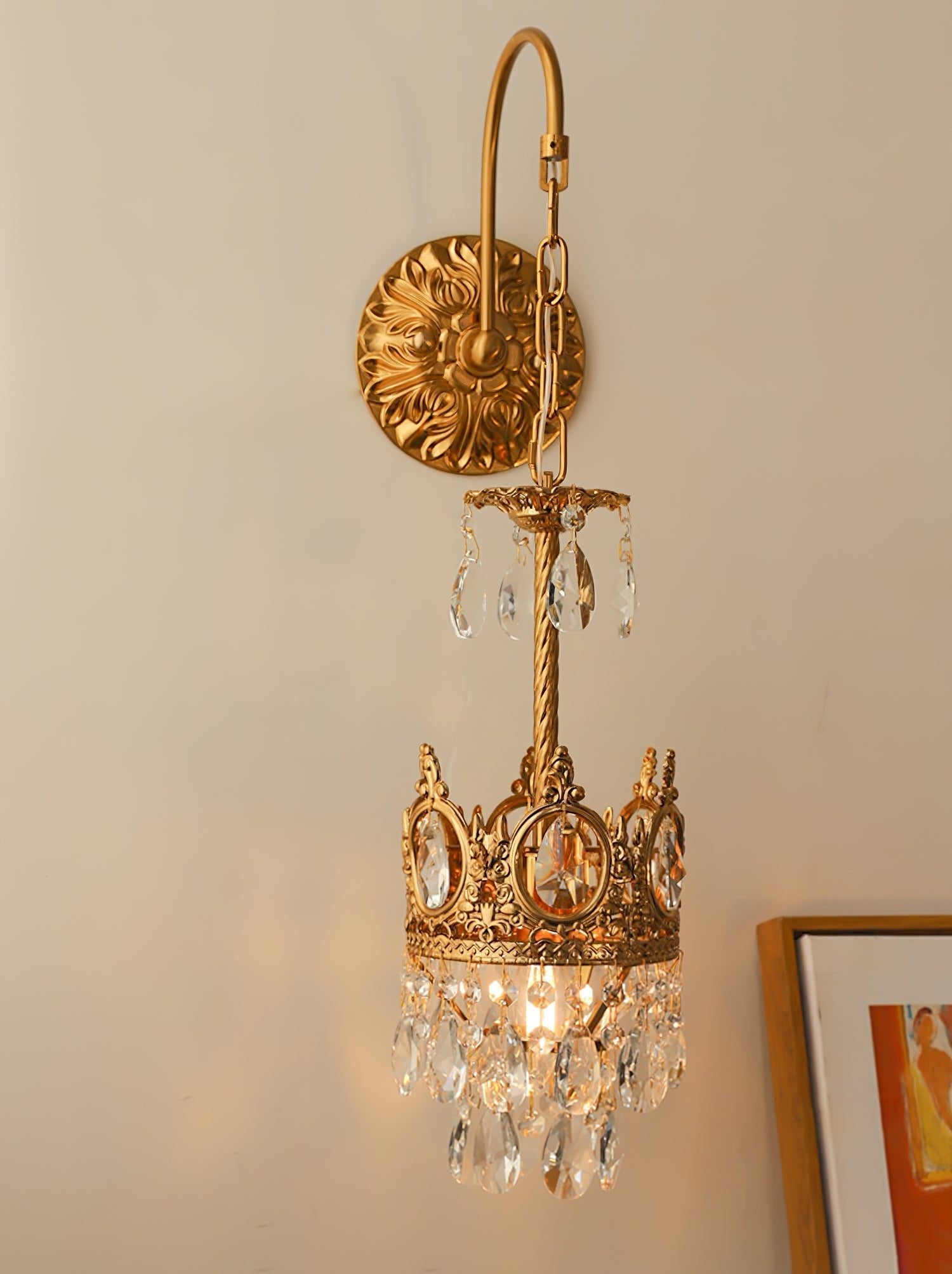 Crystal Crown Wall Light-Neutral Decor