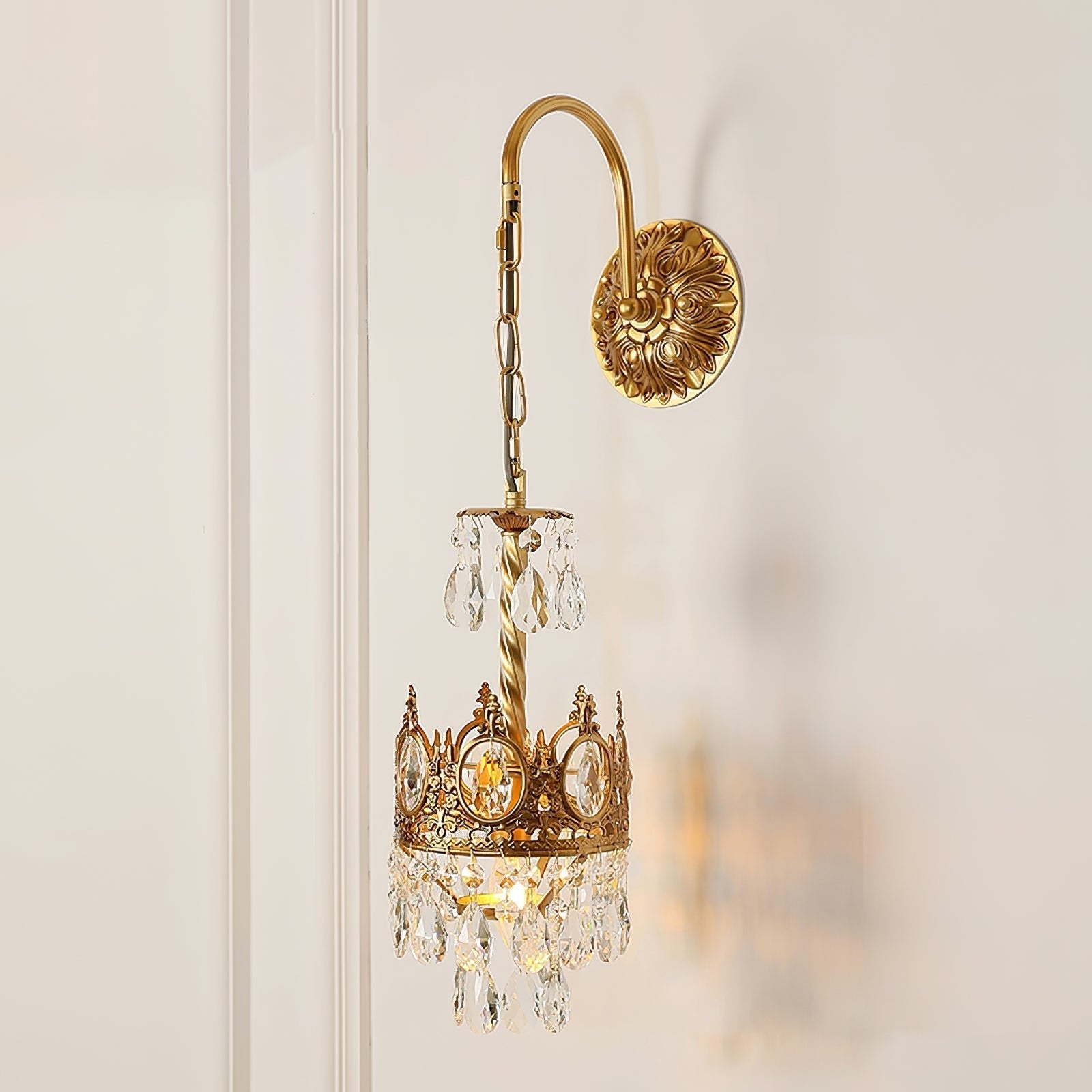 Crystal Crown Wall Light-Neutral Decor