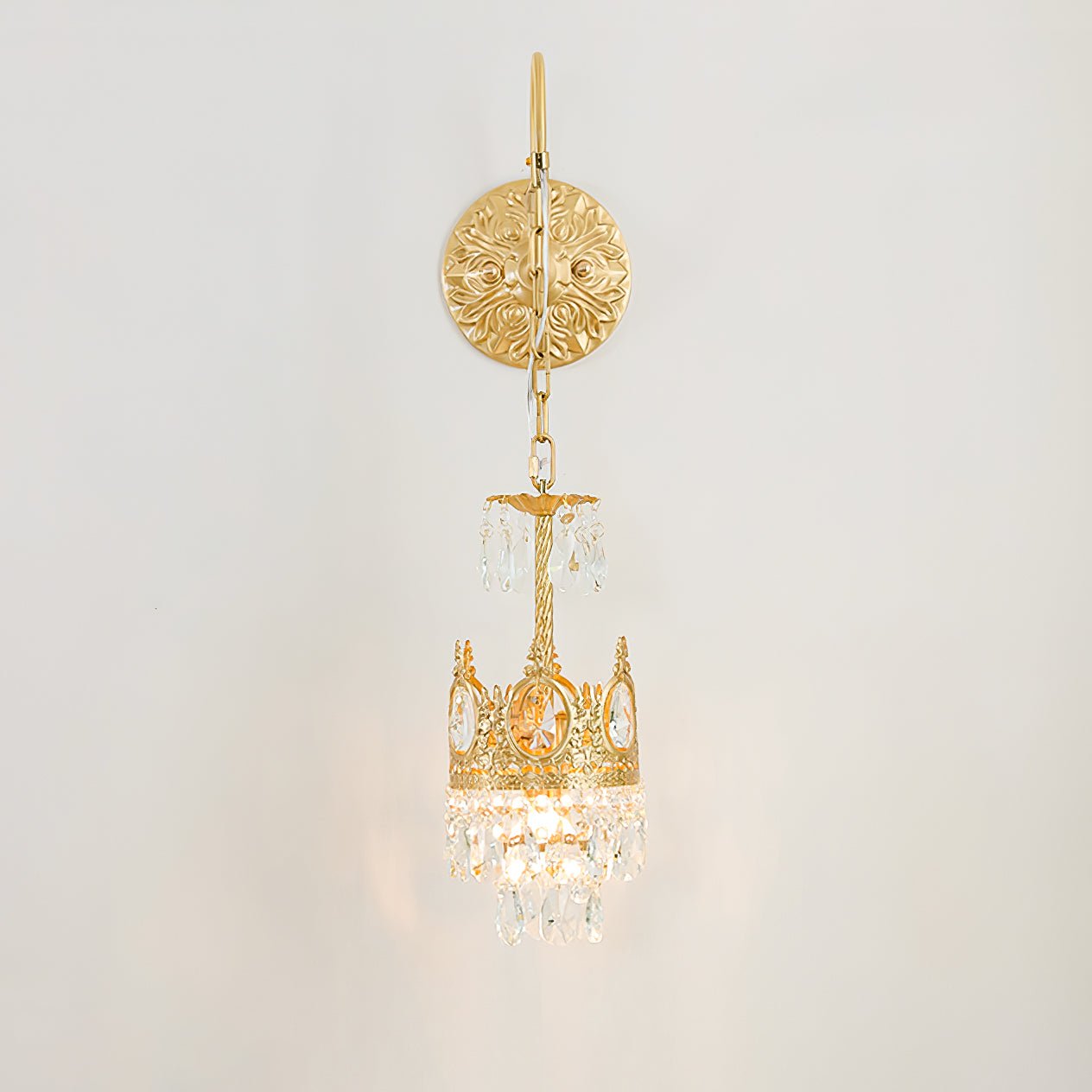 Crystal Crown Wall Light-Neutral Decor