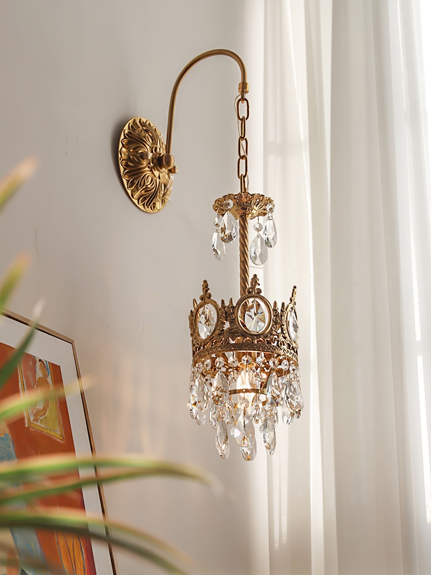 Crystal Crown Wall Light-Neutral Decor
