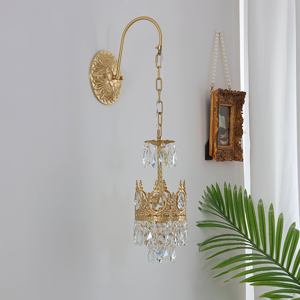 Crystal Crown Wall Light-Neutral Decor