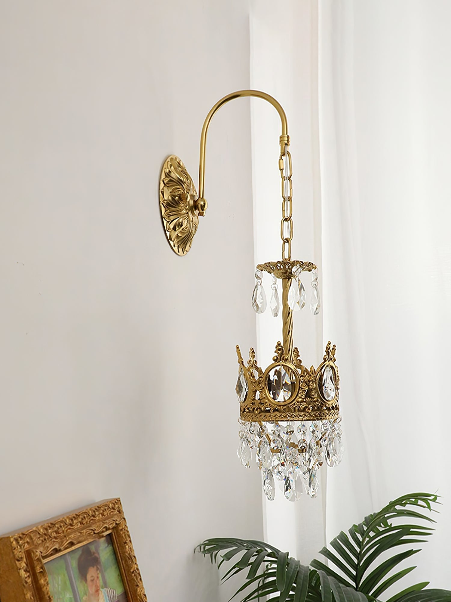 Crystal Crown Wall Light-Neutral Decor