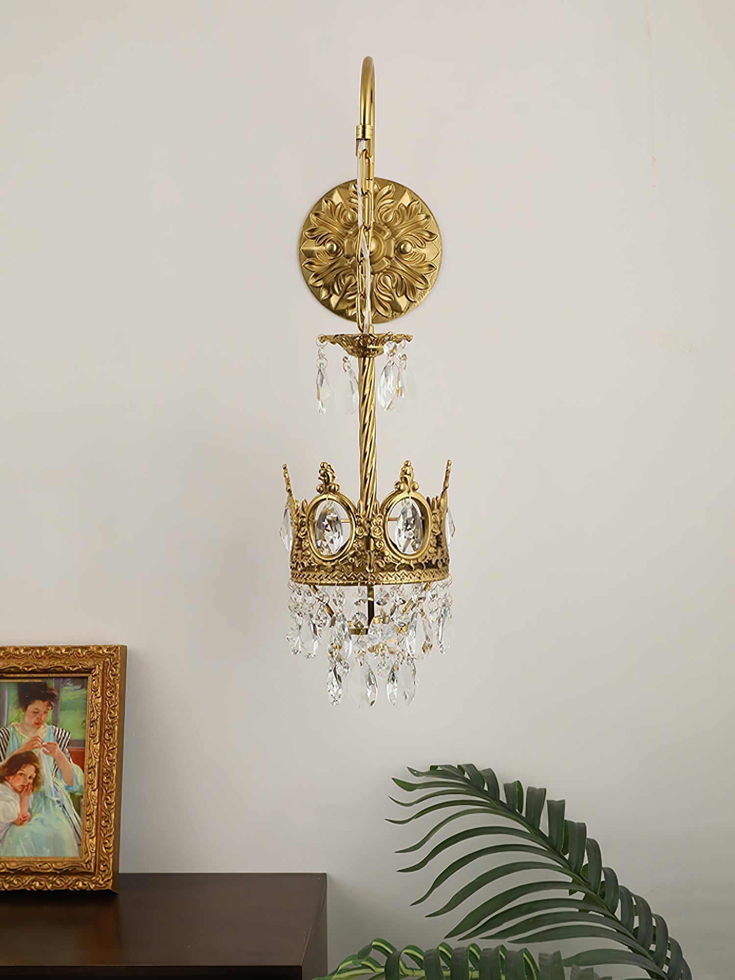 Crystal Crown Wall Light-Neutral Decor