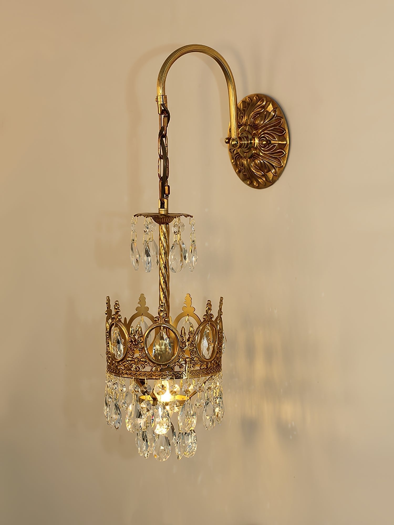 Crystal Crown Wall Light-Neutral Decor