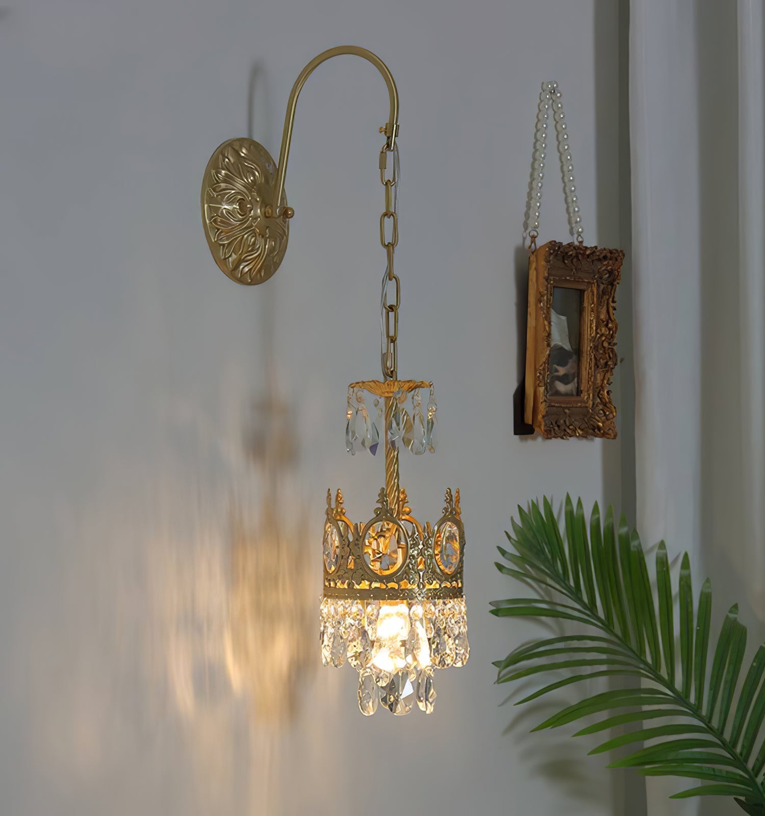 Crystal Crown Wall Light-Neutral Decor