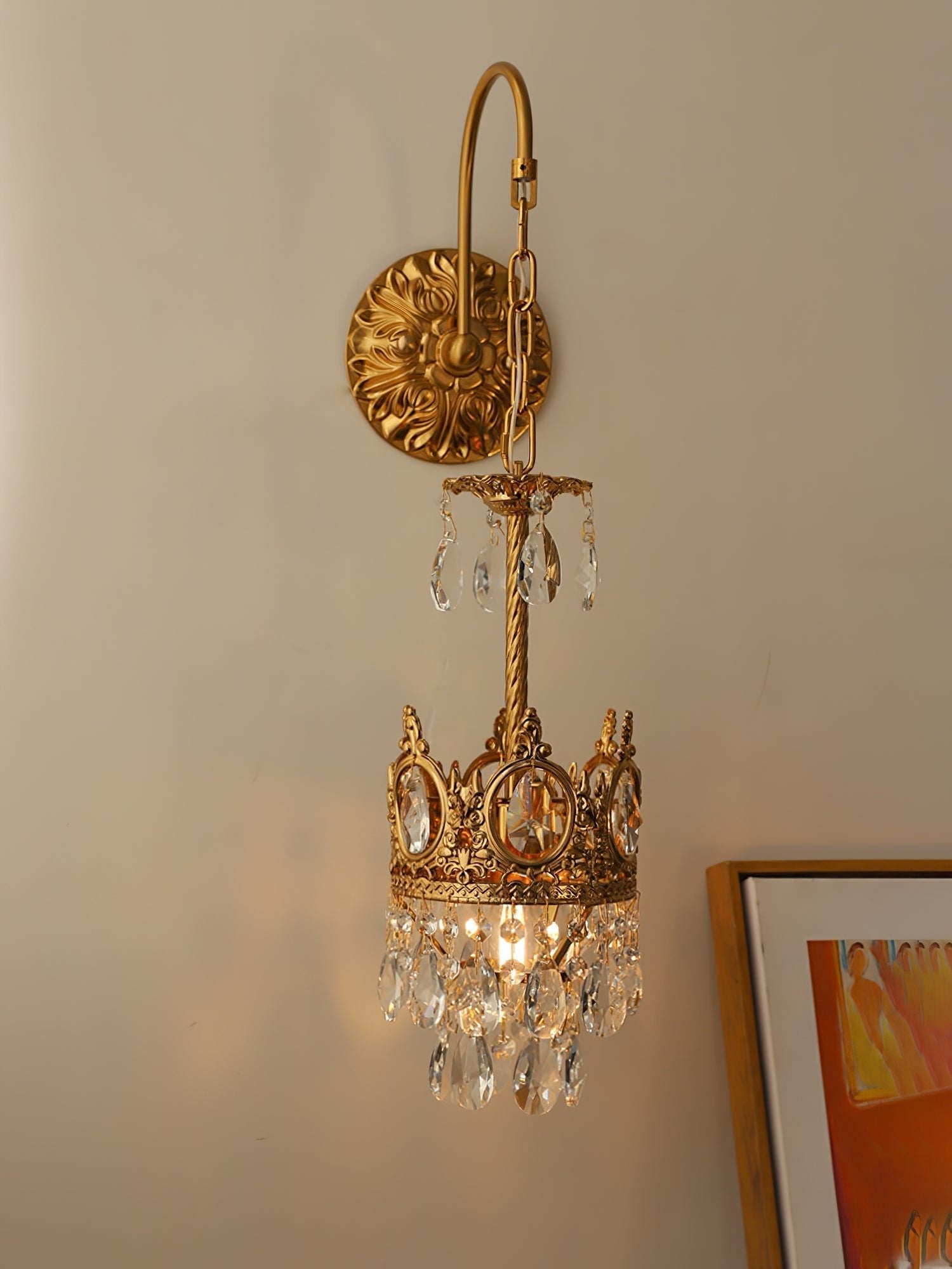 Crystal Crown Wall Light-Neutral Decor