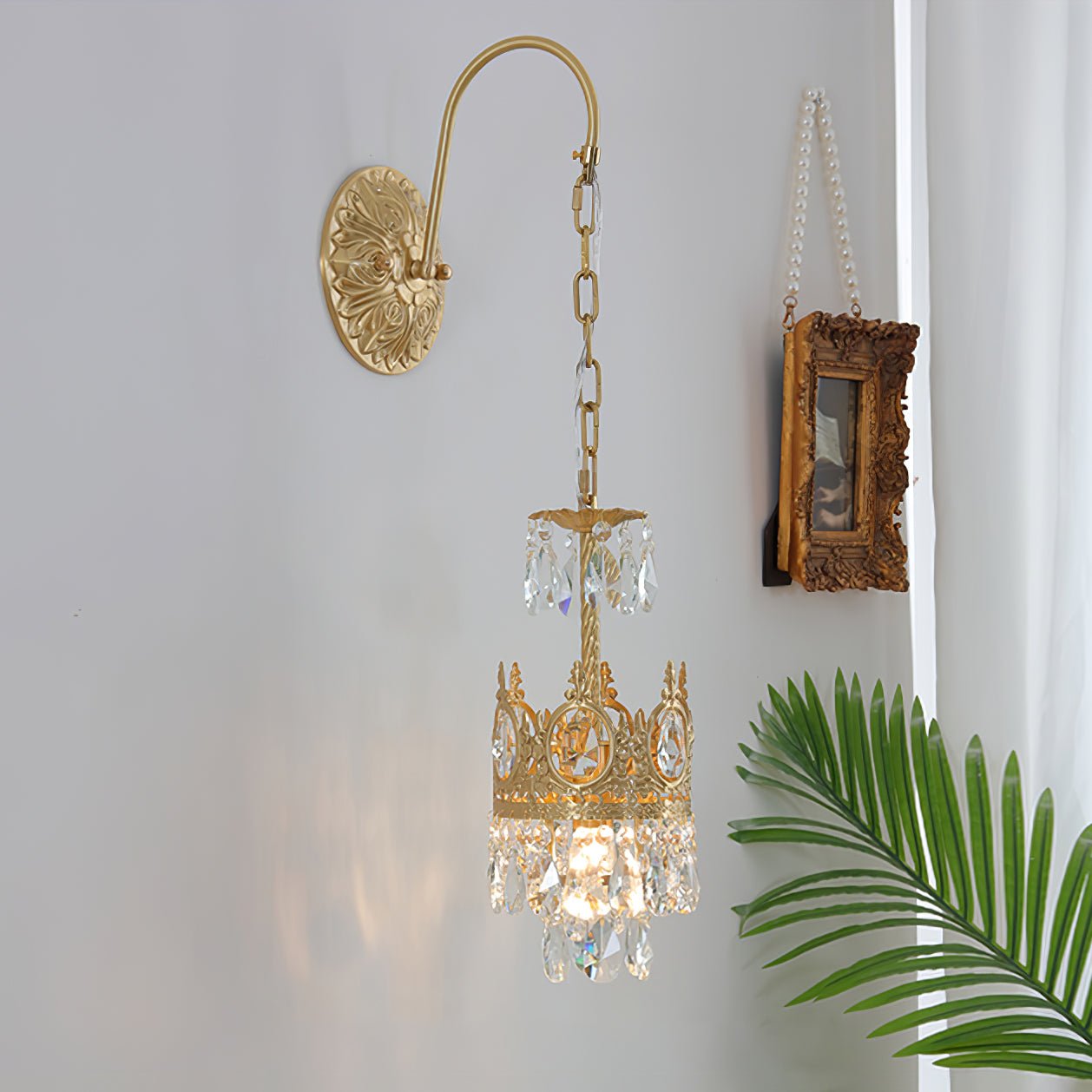Crystal Crown Wall Light-Neutral Decor
