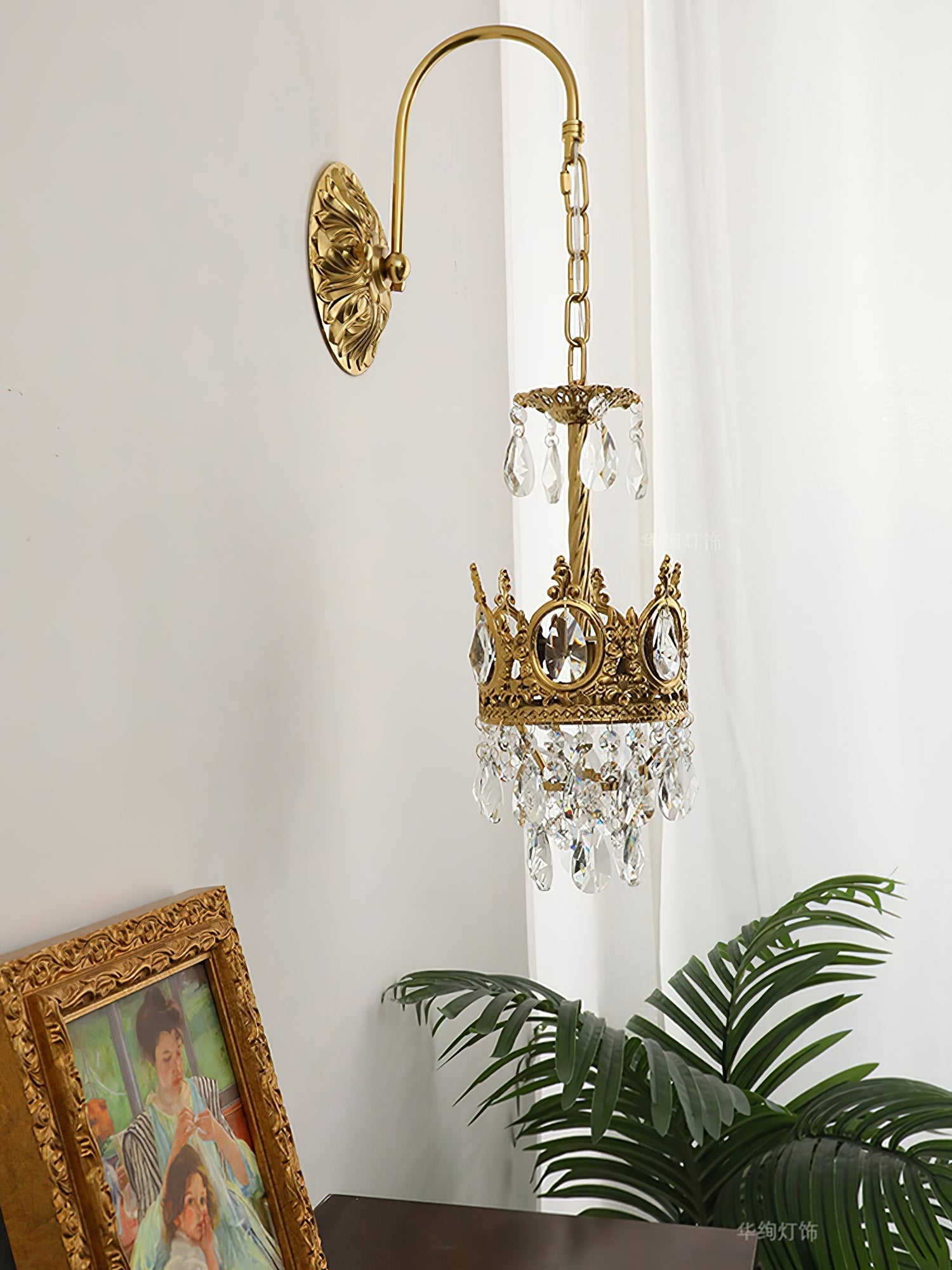 Crystal Crown Wall Light-Neutral Decor