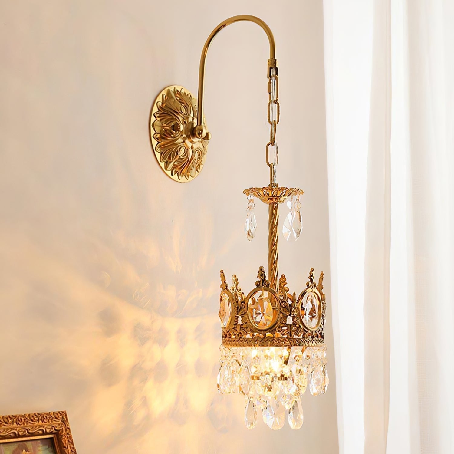 Crystal Crown Wall Light-Neutral Decor