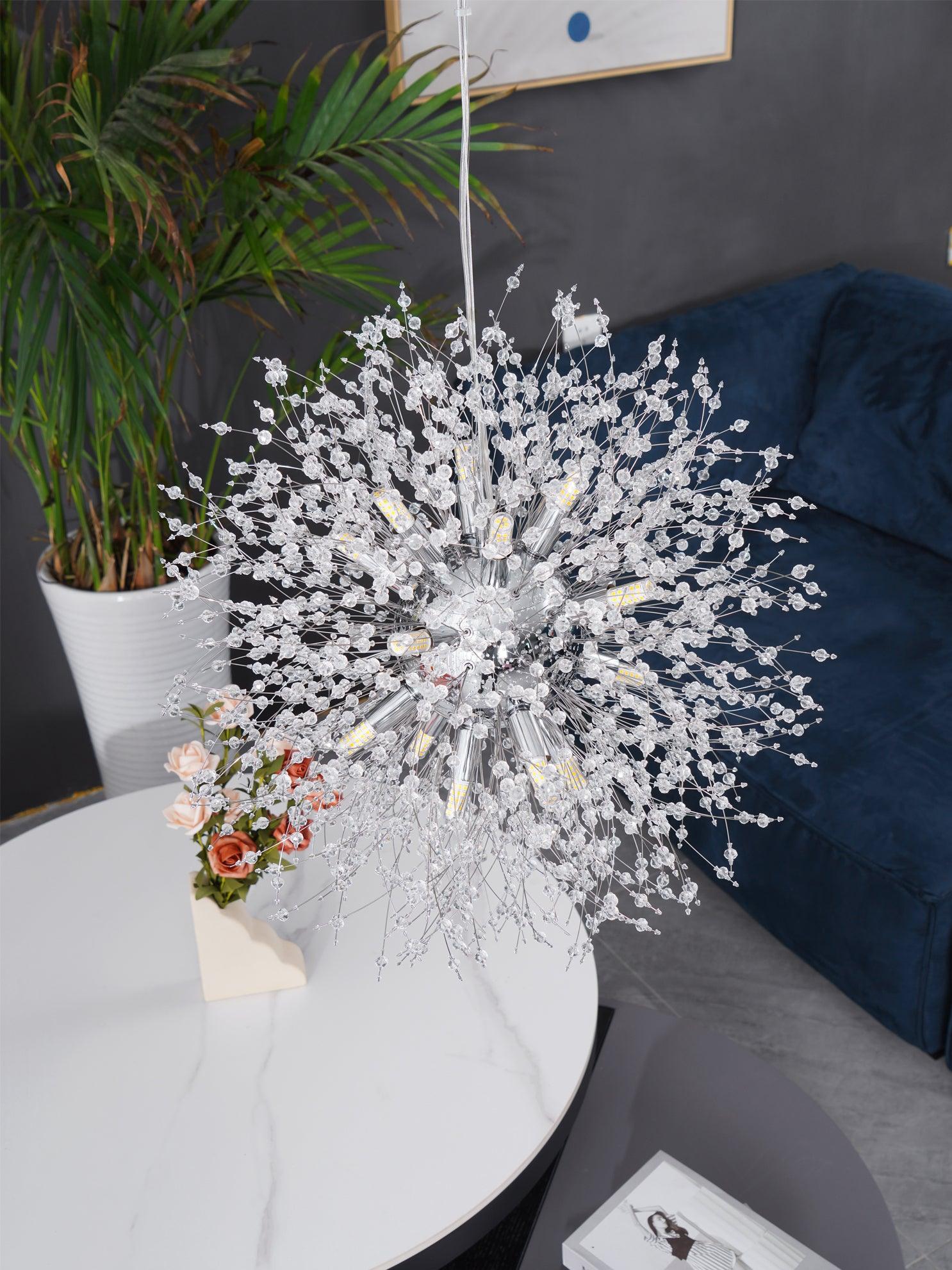 Haze Chandelier Crystal Dandelion with Crystals-Neutral Decor