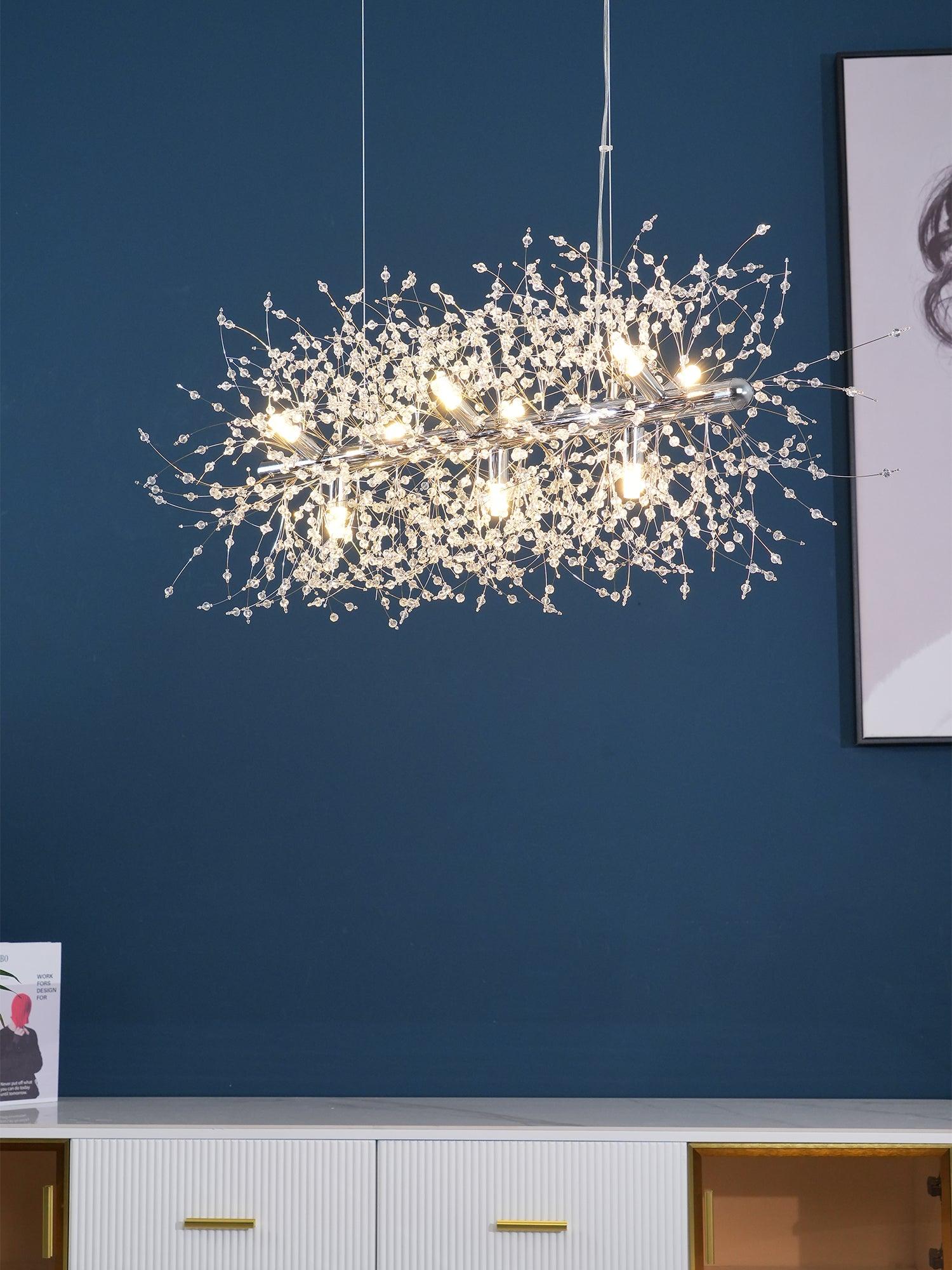 Haze Chandelier Crystal Dandelion with Crystals-Neutral Decor