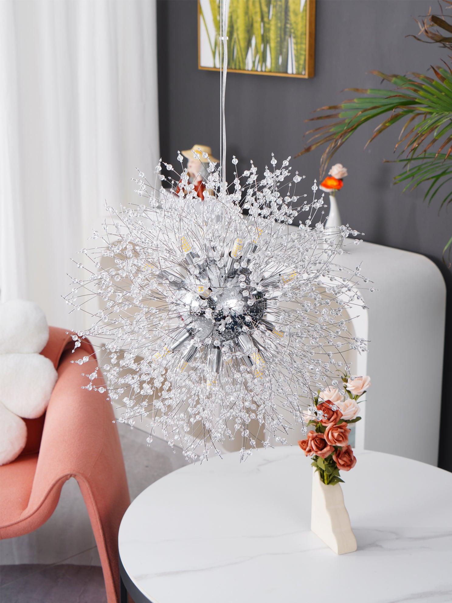 Haze Chandelier Crystal Dandelion with Crystals-Neutral Decor