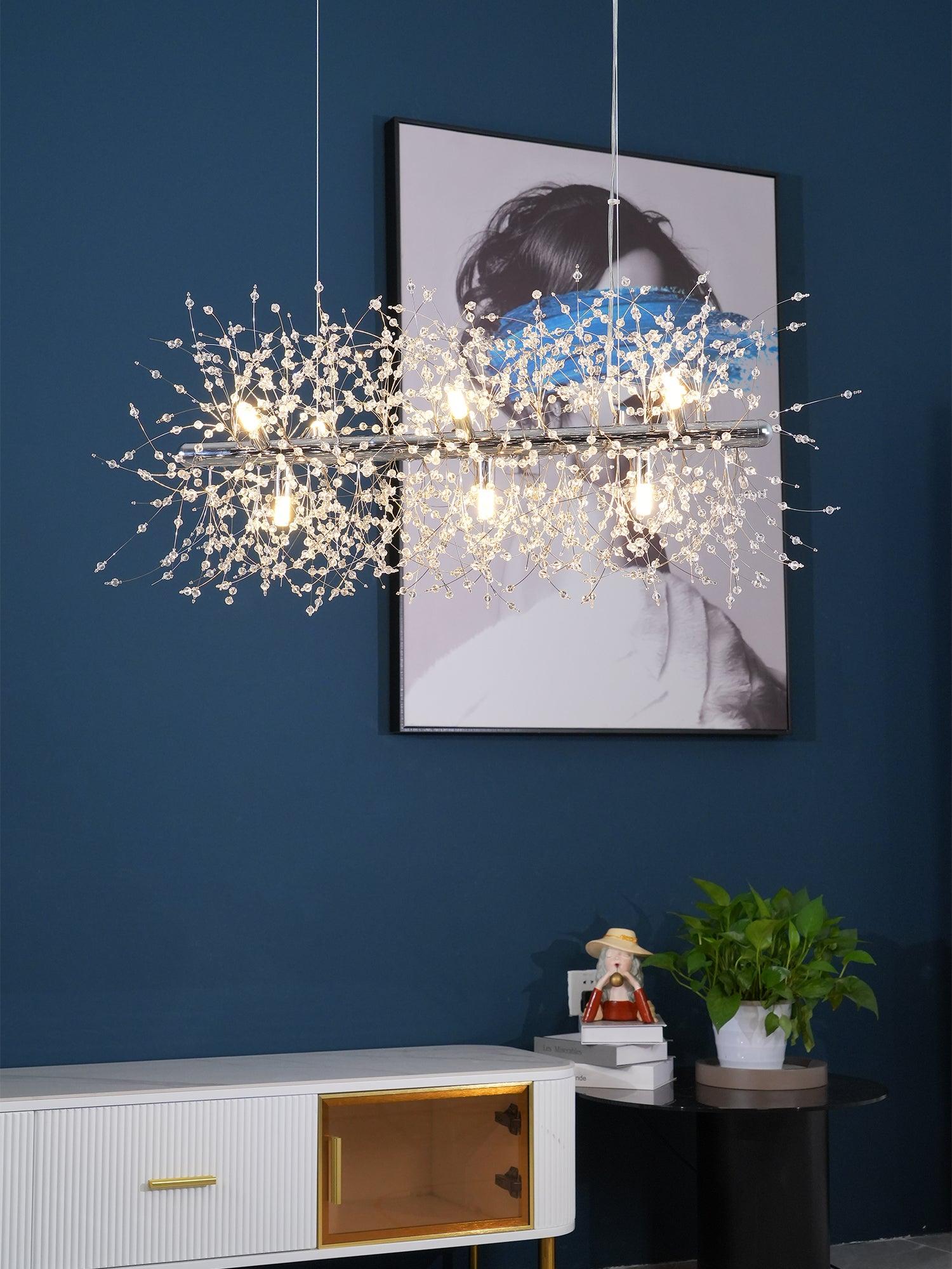 Haze Chandelier Crystal Dandelion with Crystals-Neutral Decor