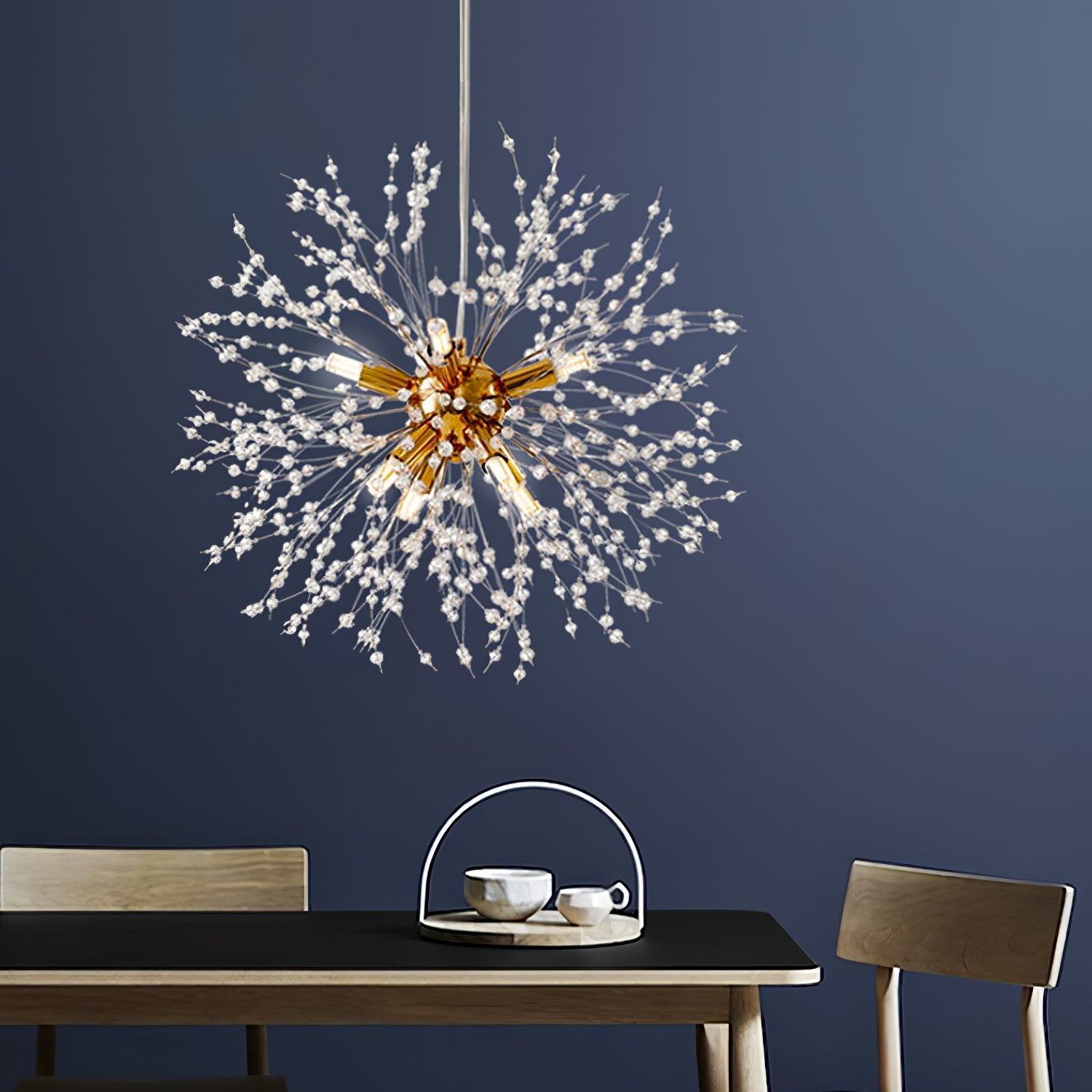 Haze Chandelier Crystal Dandelion with Crystals-Neutral Decor