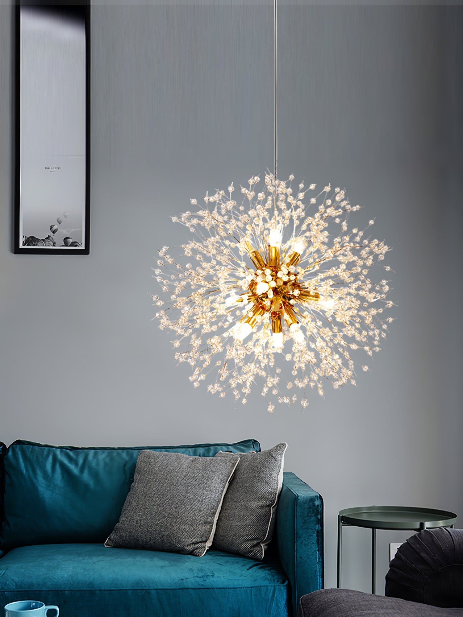 Haze Chandelier Crystal Dandelion with Crystals-Neutral Decor