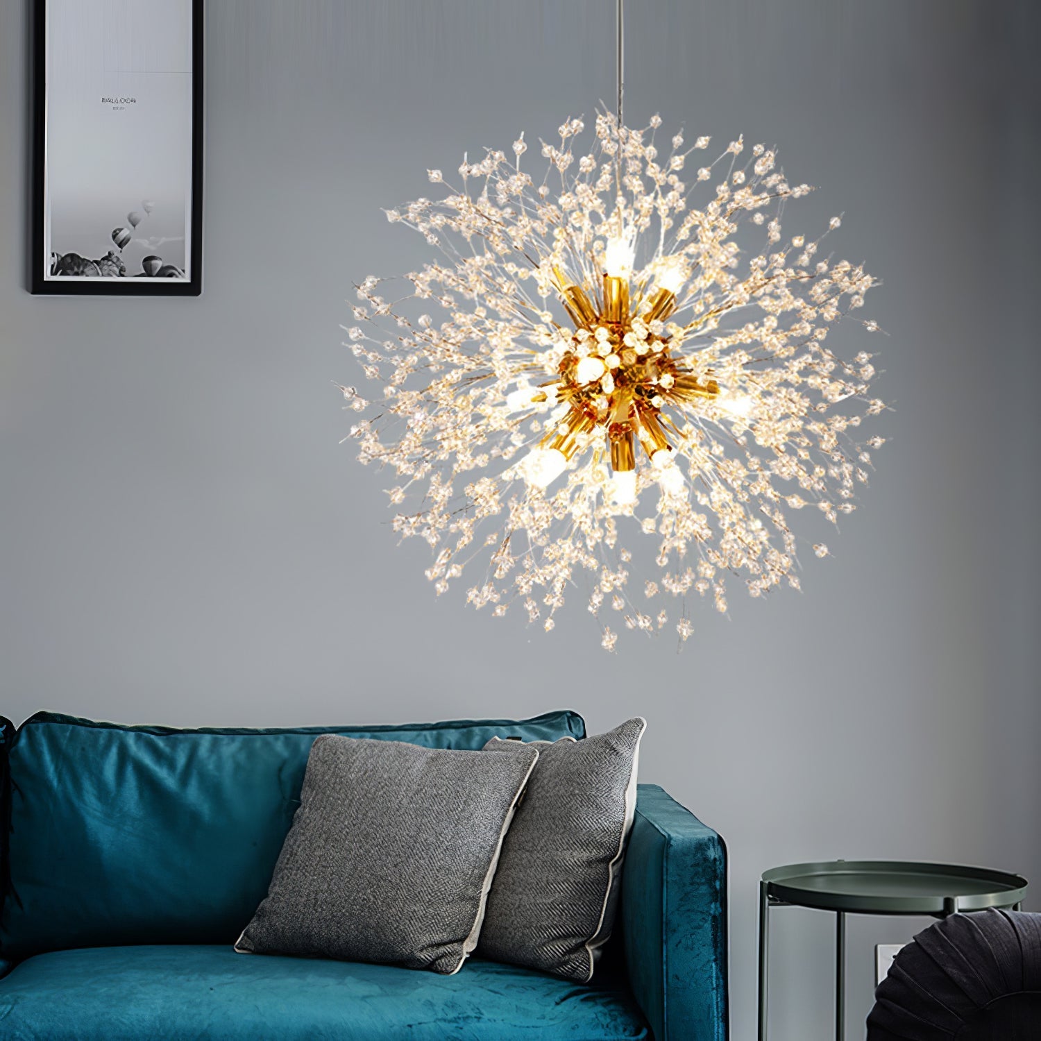 Haze Chandelier Crystal Dandelion with Crystals-Neutral Decor