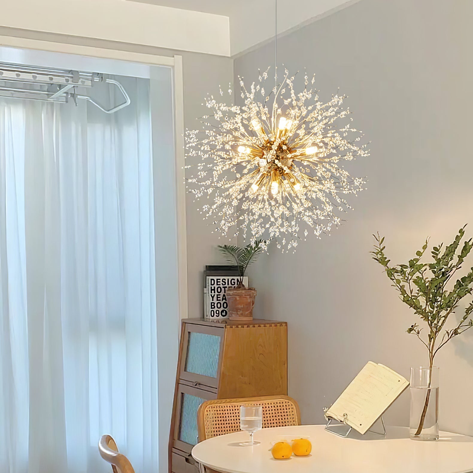 Haze Chandelier Crystal Dandelion with Crystals-Neutral Decor