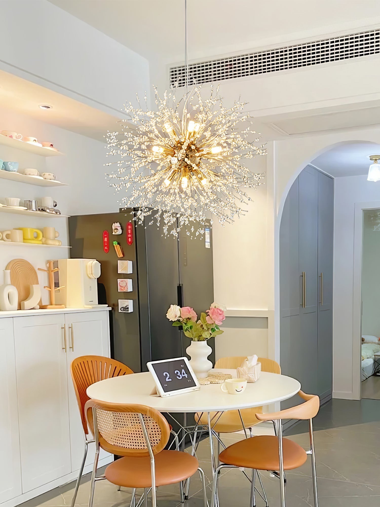 Haze Chandelier Crystal Dandelion with Crystals-Neutral Decor