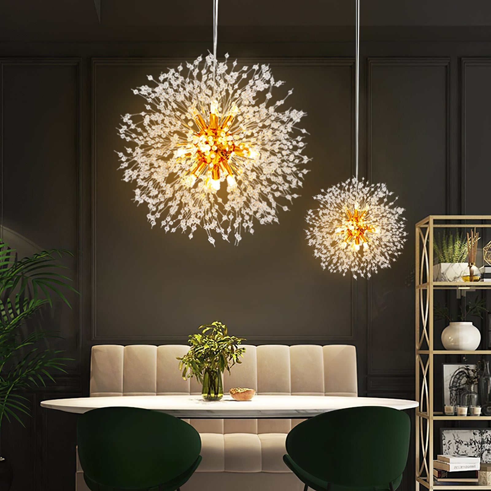 Haze Chandelier Crystal Dandelion with Crystals-Neutral Decor