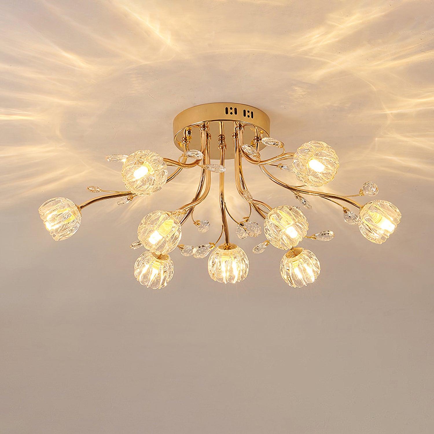 Fioris Postmodern Luxury Flower Crystal Ceiling Light-Neutral Decor