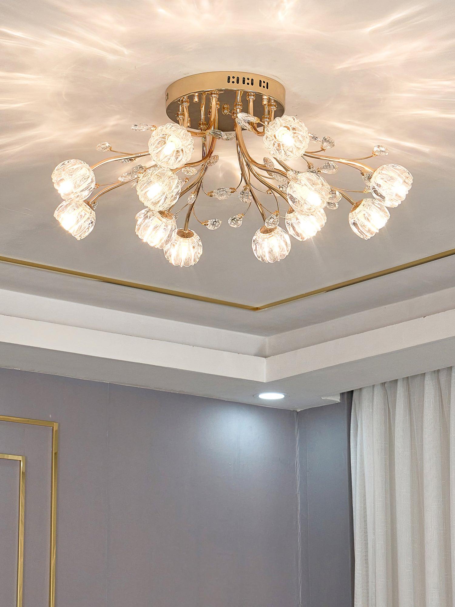 Fioris Postmodern Luxury Flower Crystal Ceiling Light-Neutral Decor