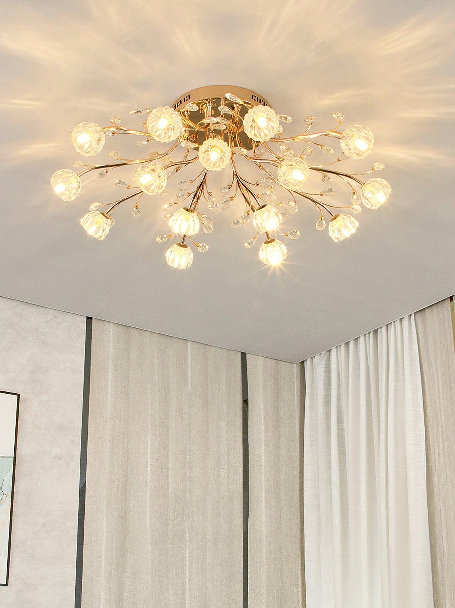 Fioris Postmodern Luxury Flower Crystal Ceiling Light-Neutral Decor