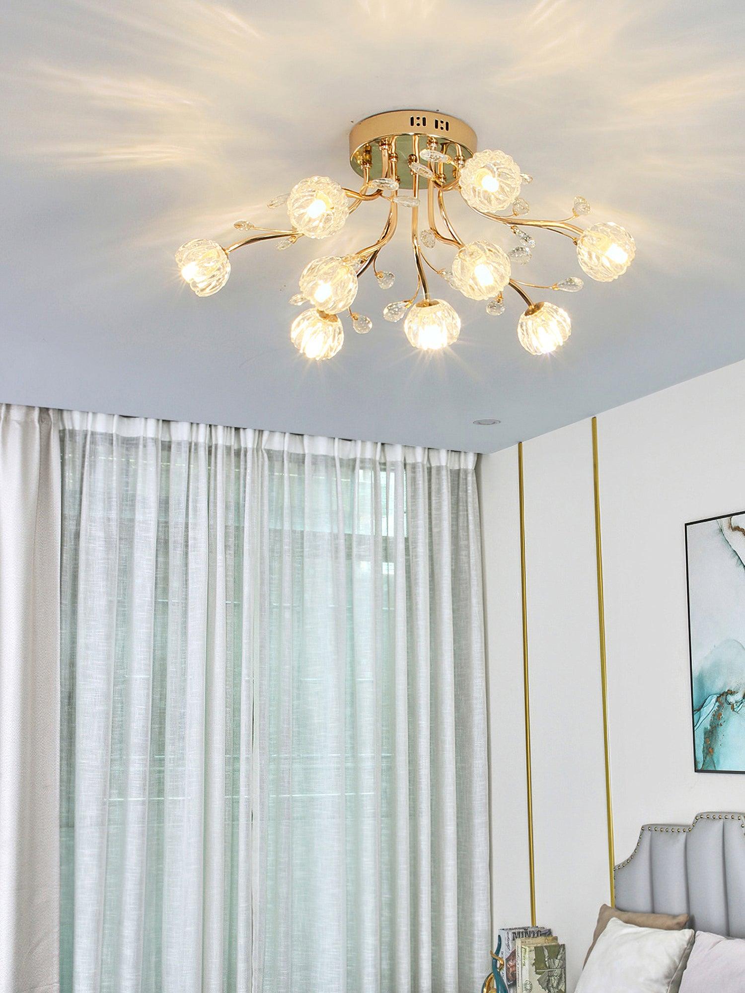 Fioris Postmodern Luxury Flower Crystal Ceiling Light-Neutral Decor