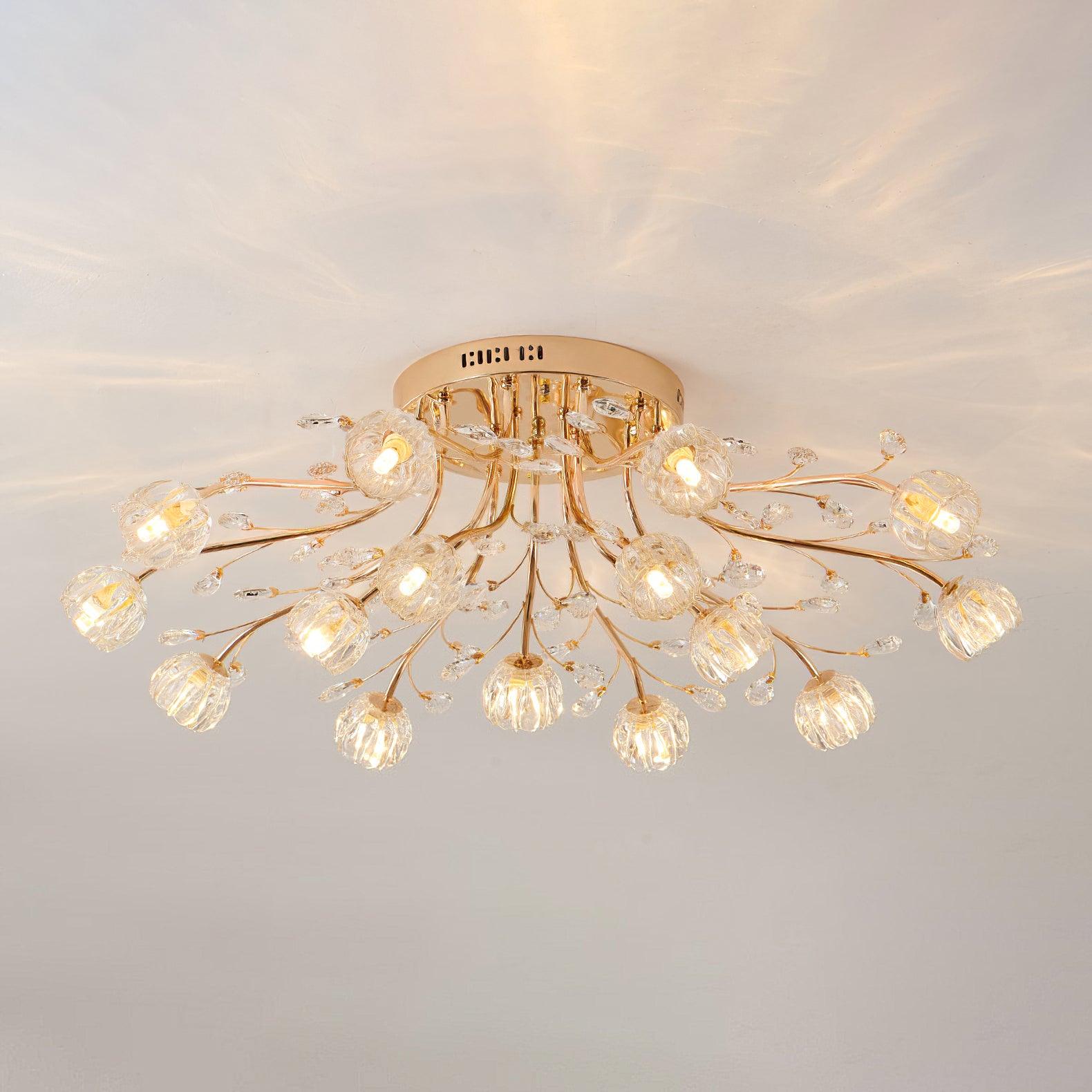 Fioris Postmodern Luxury Flower Crystal Ceiling Light-Neutral Decor