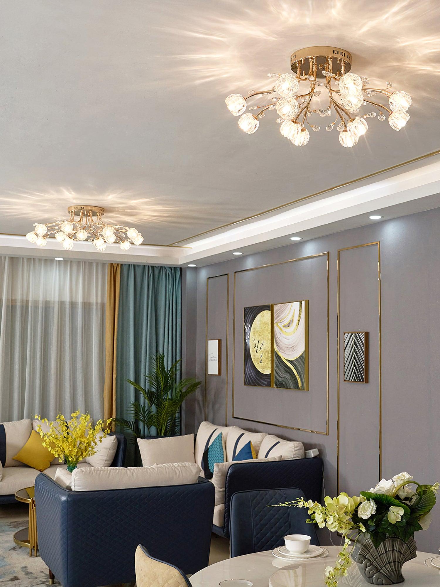 Fioris Postmodern Luxury Flower Crystal Ceiling Light-Neutral Decor