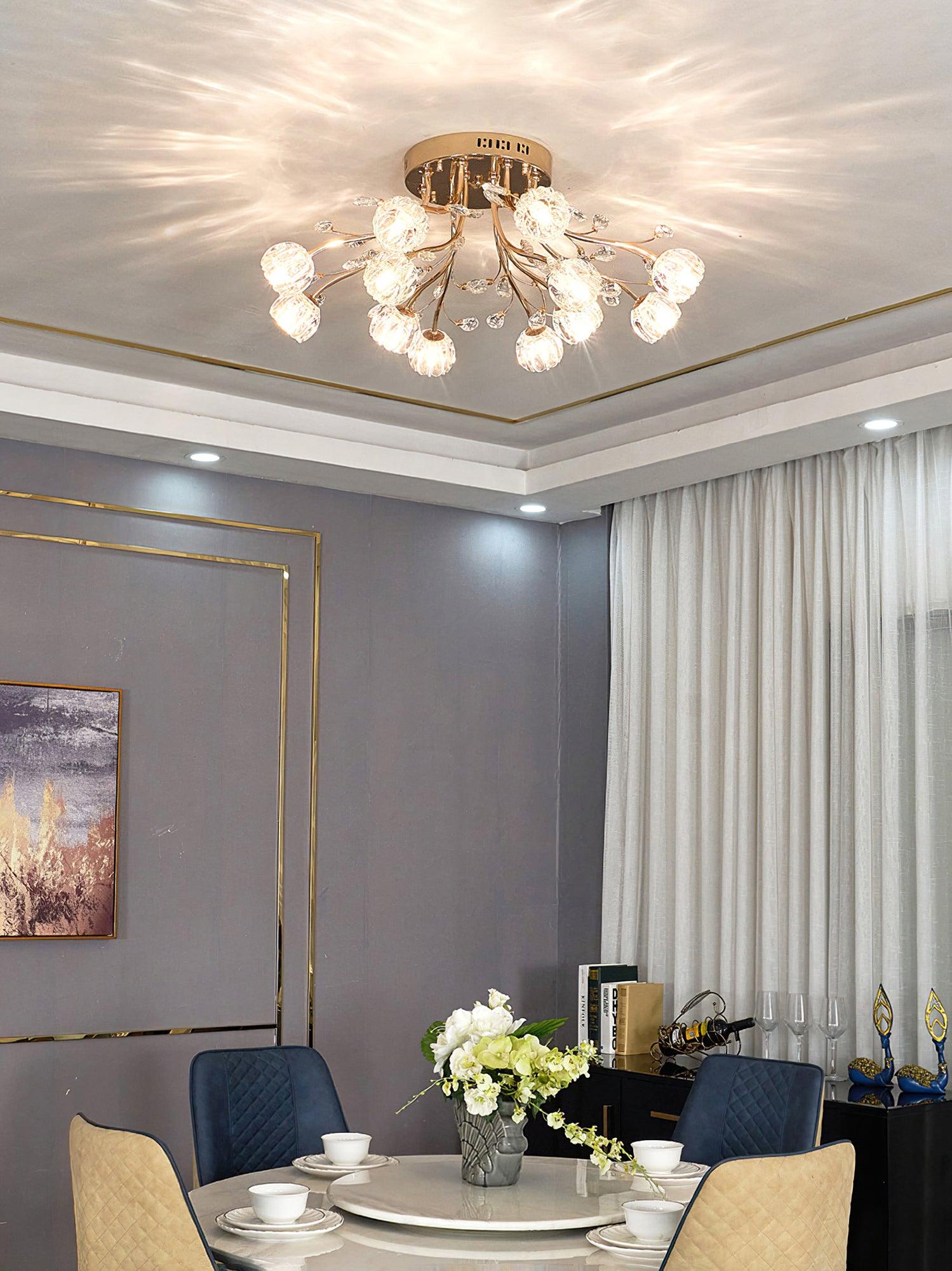 Fioris Postmodern Luxury Flower Crystal Ceiling Light-Neutral Decor