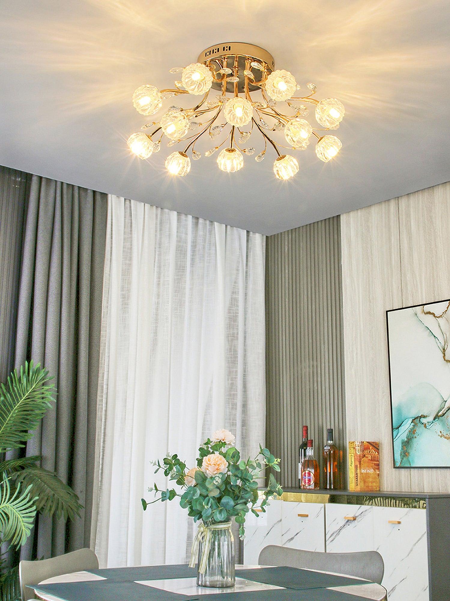 Fioris Postmodern Luxury Flower Crystal Ceiling Light-Neutral Decor